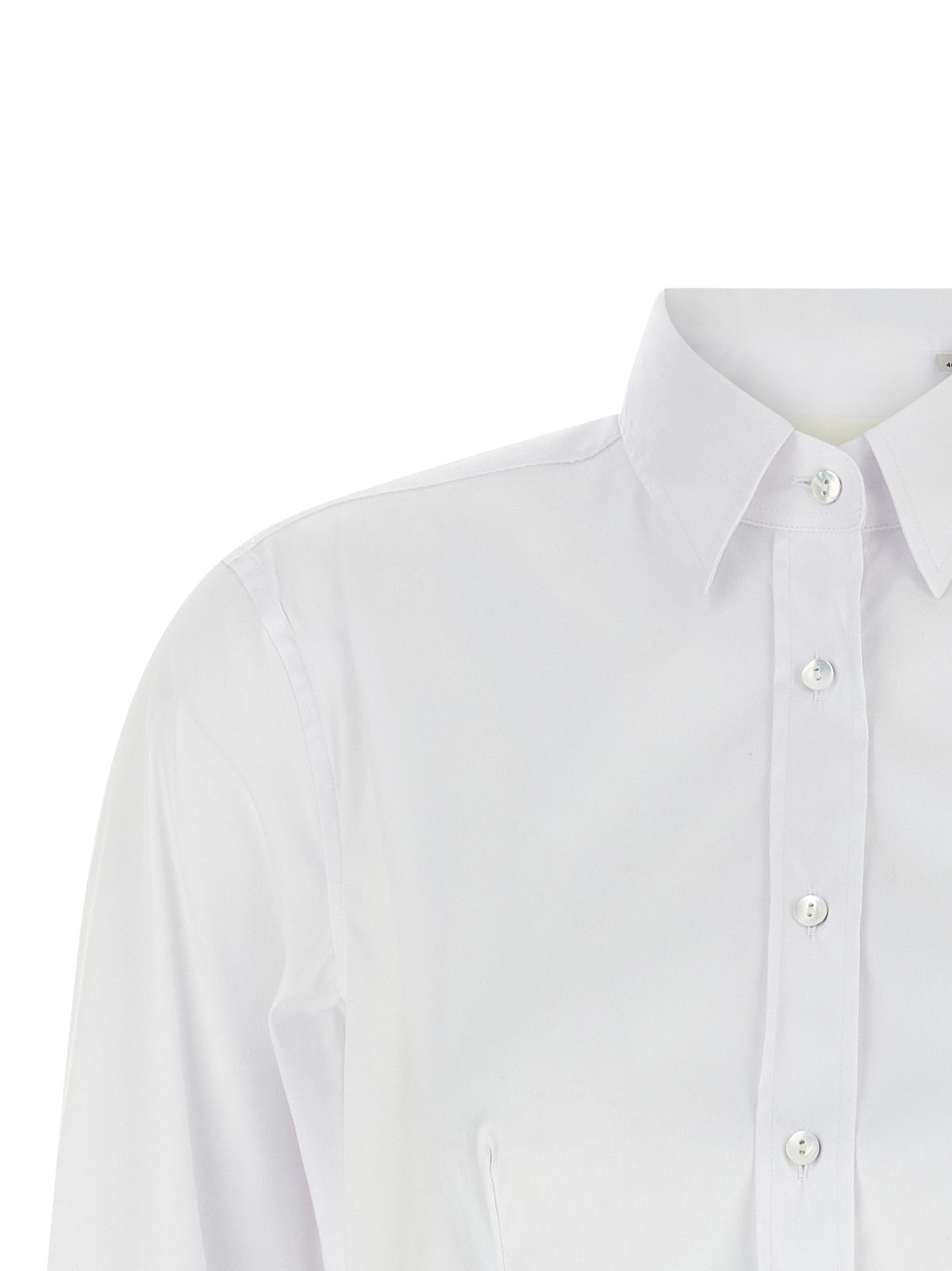 XACUS White Cotton Women's Blouse