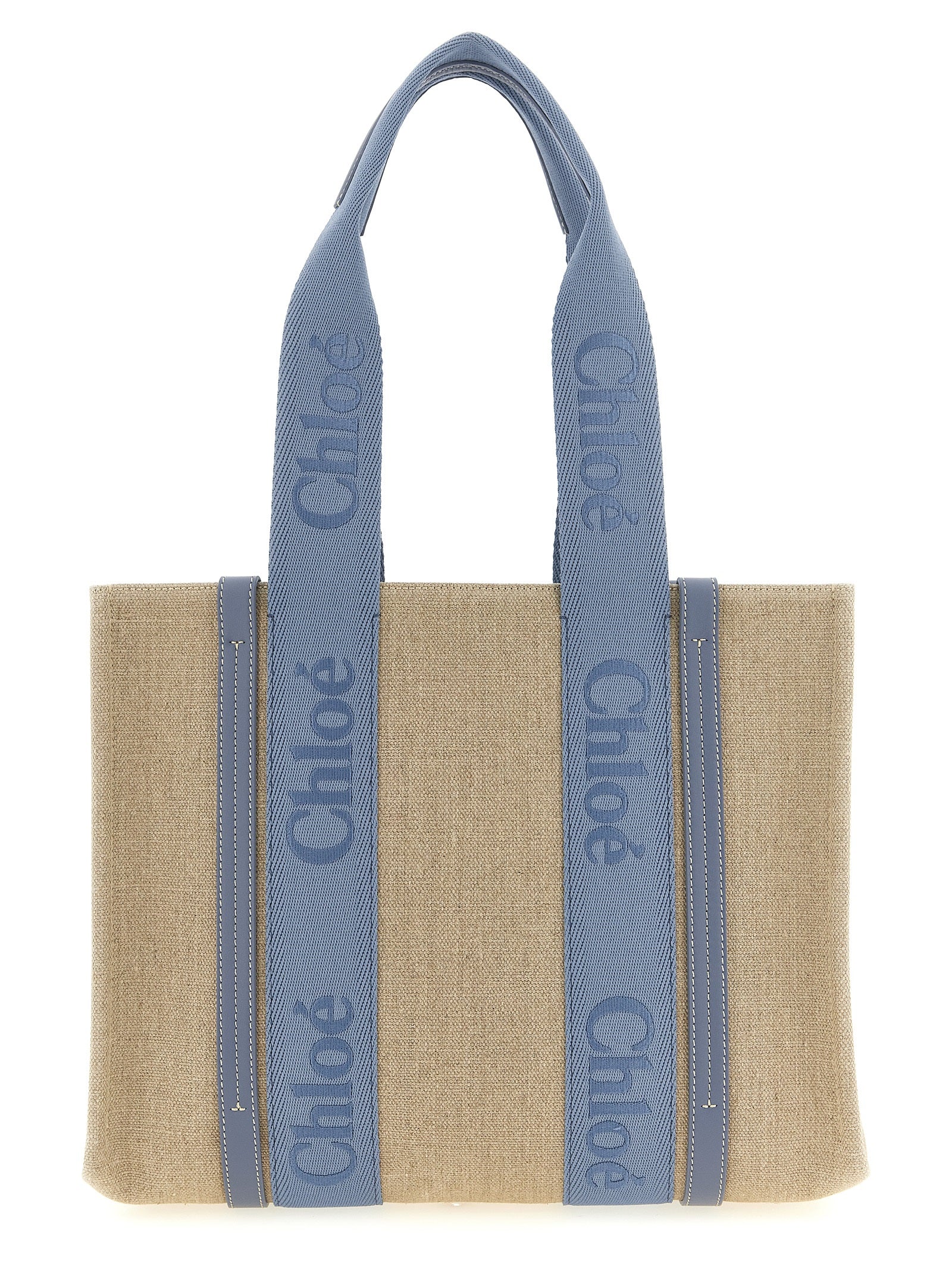 Chloé Blue Linen Tote Women's Bag
