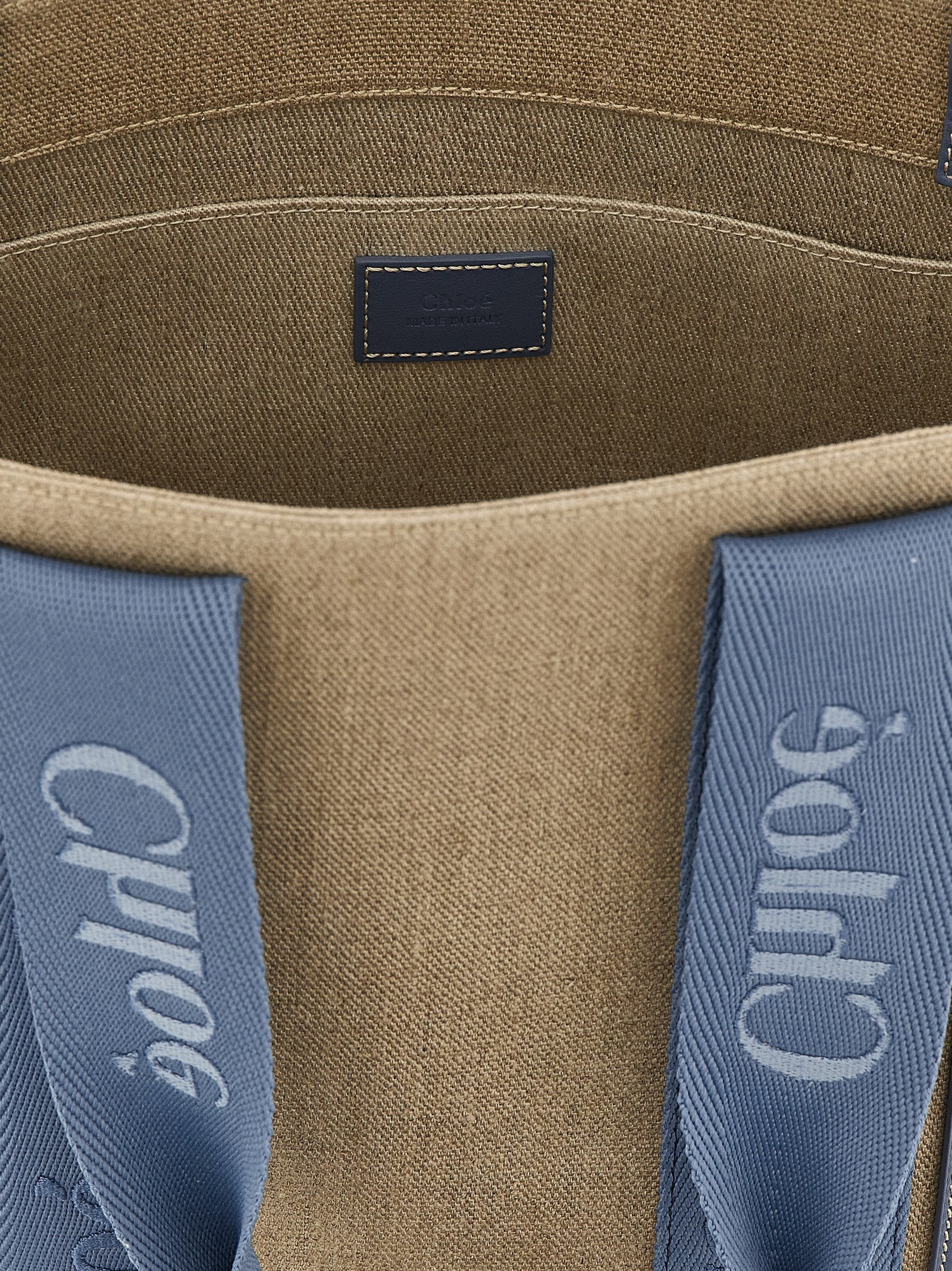Chloé Blue Linen Tote Women's Bag