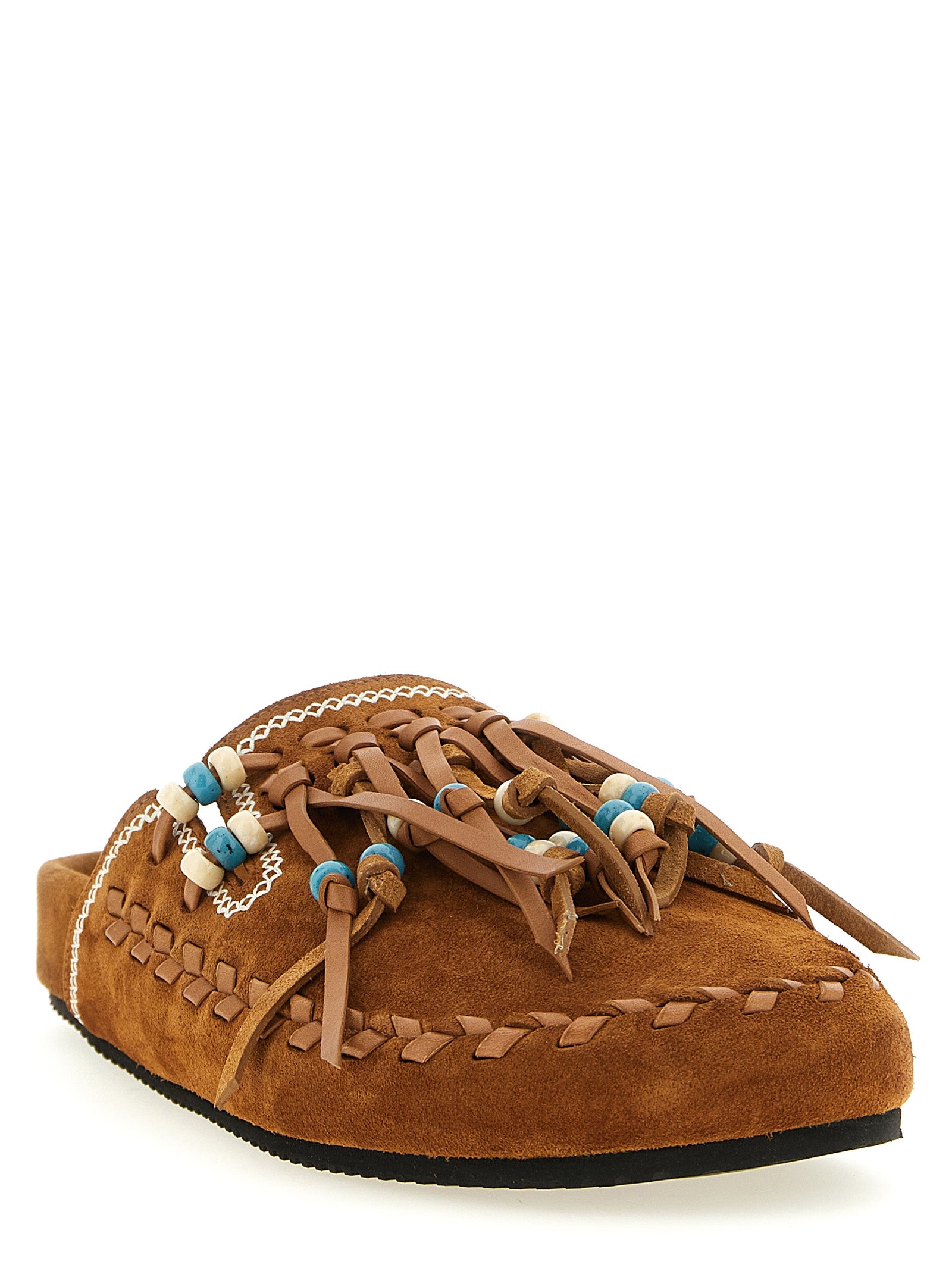 Alanui Brown Calfskin Women's Mules