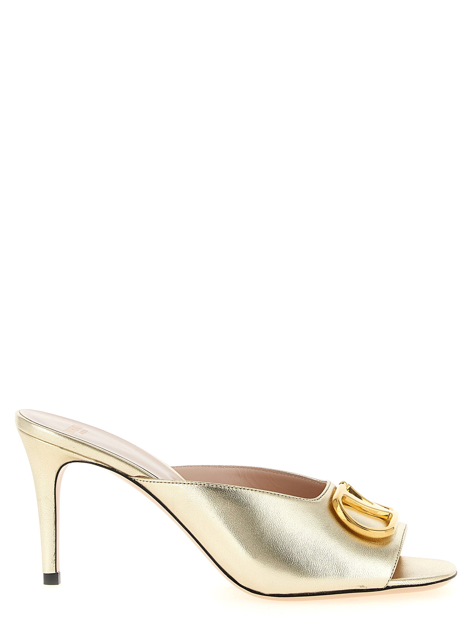 Valentino Garavani Gold Goatskin Stiletto Heel Women's Sandals