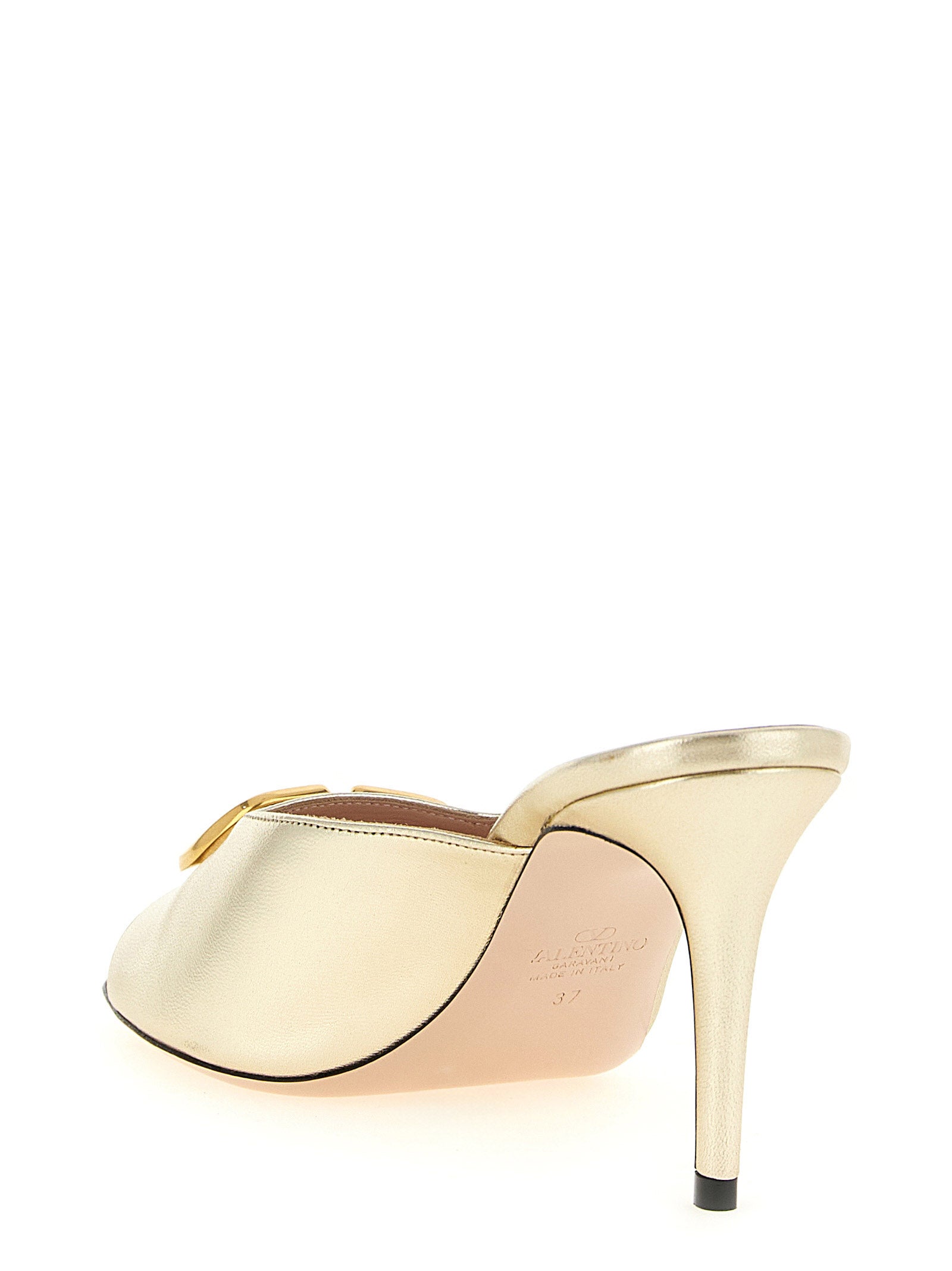 Valentino Garavani Gold Goatskin Stiletto Heel Women's Sandals