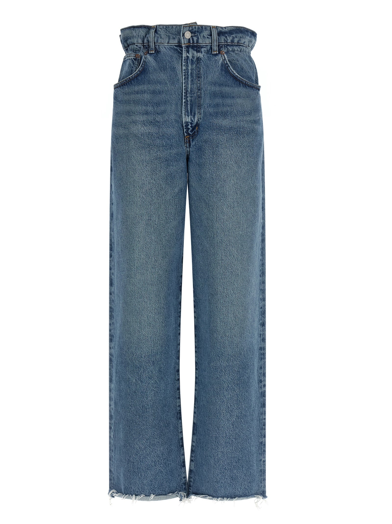 Agolde Blue Cotton Straight-Leg Women's Jeans