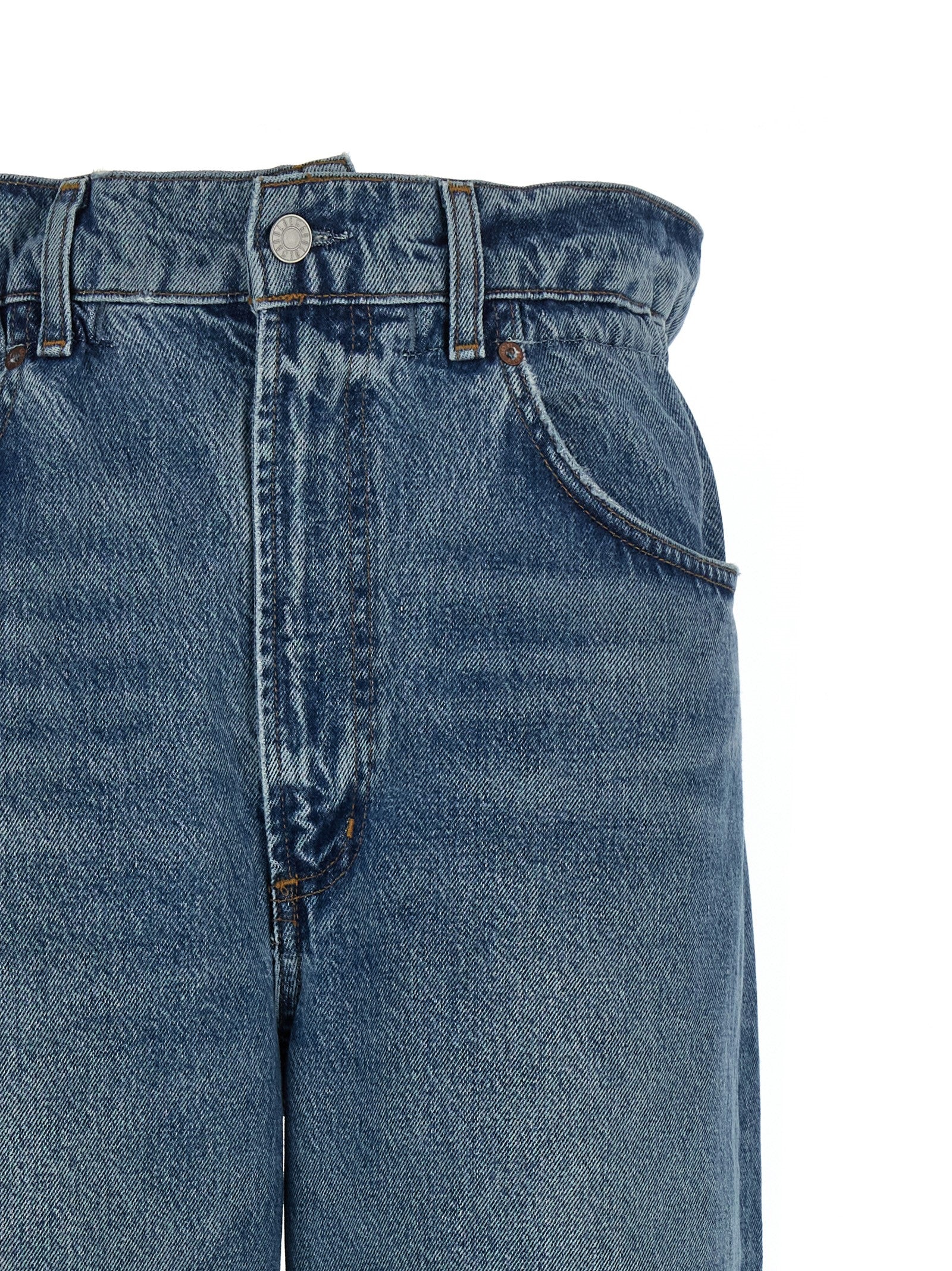 Agolde Blue Cotton Straight-Leg Women's Jeans