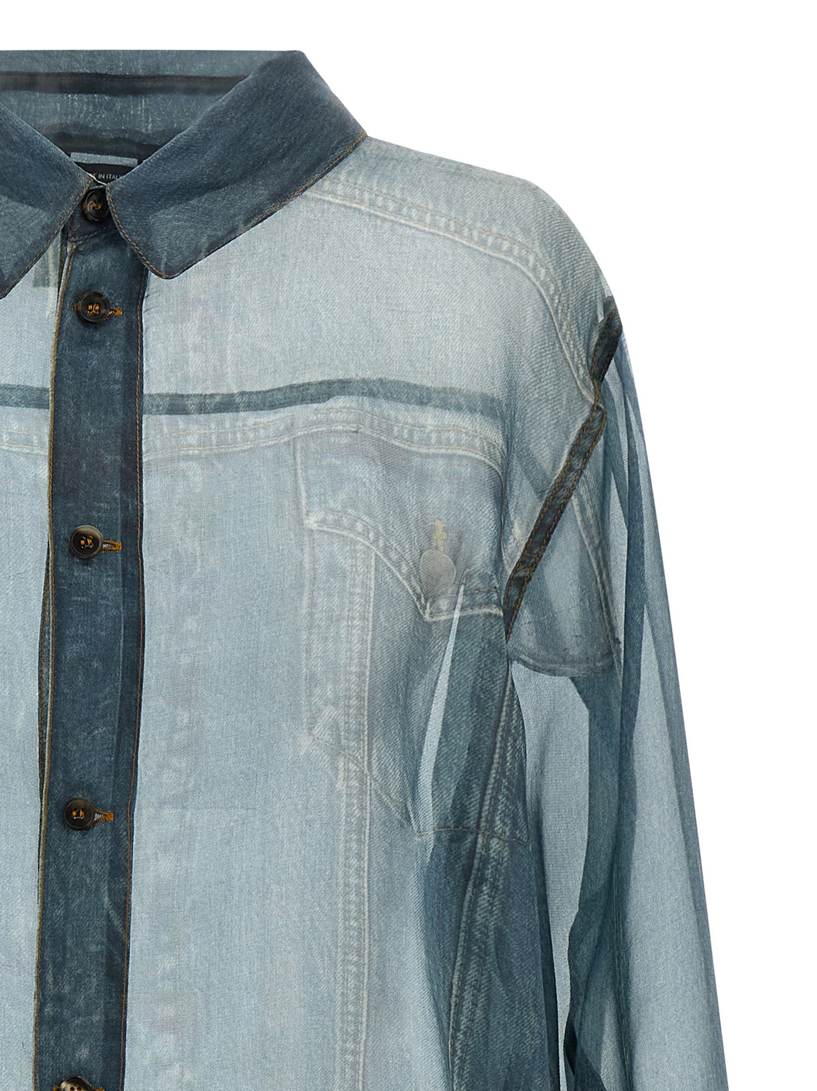 Haikure Blue Silk Women's Blouse