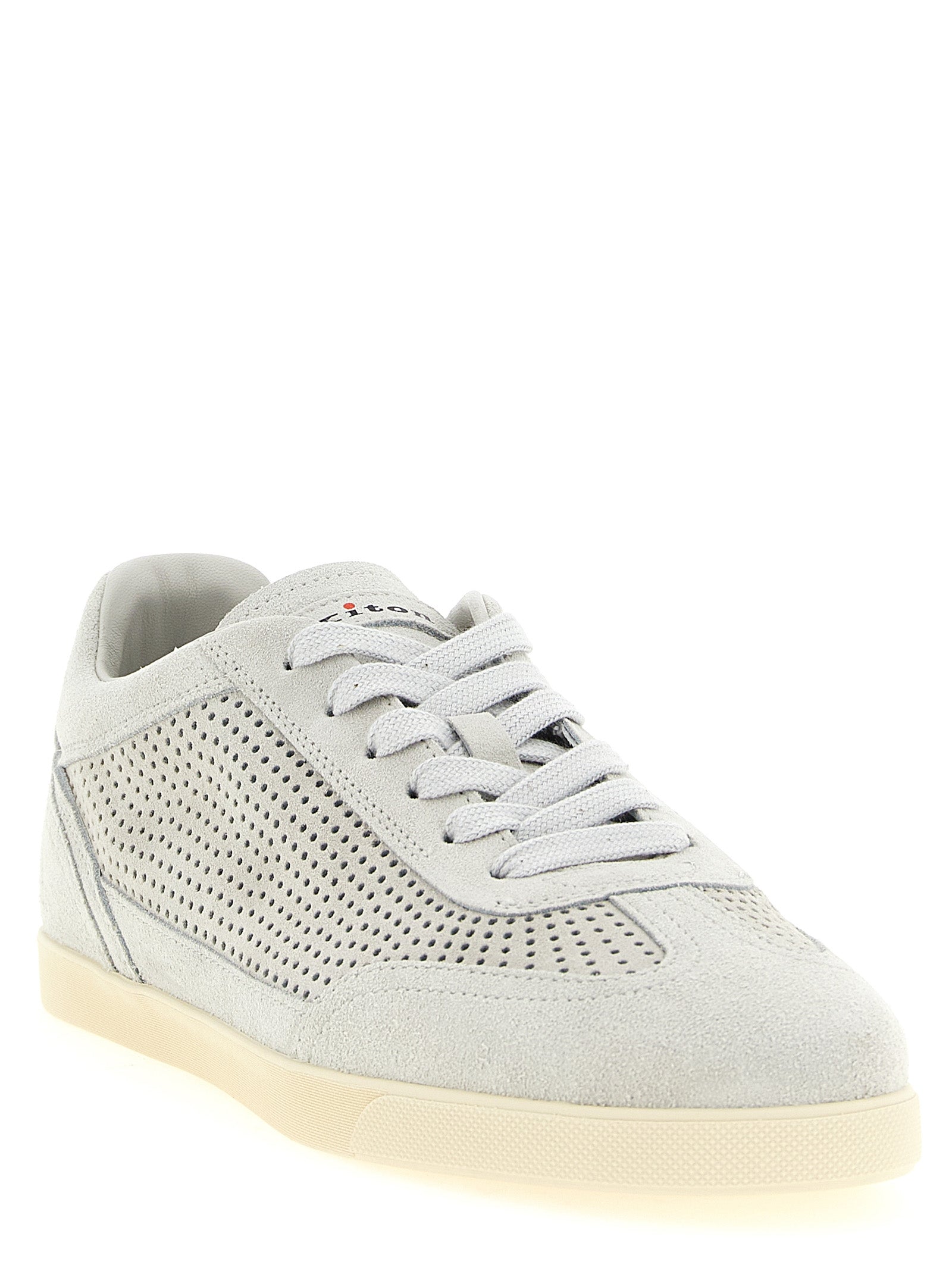 Kiton Gray Calfskin Low Top Men's Sneakers
