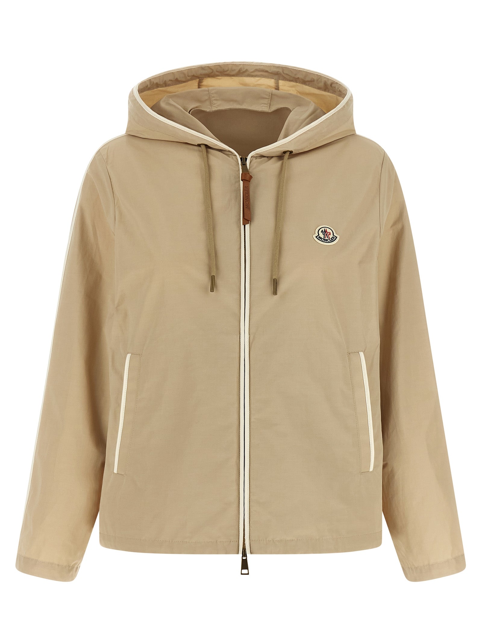 Moncler Beige Polyester Shell Women's Jacket
