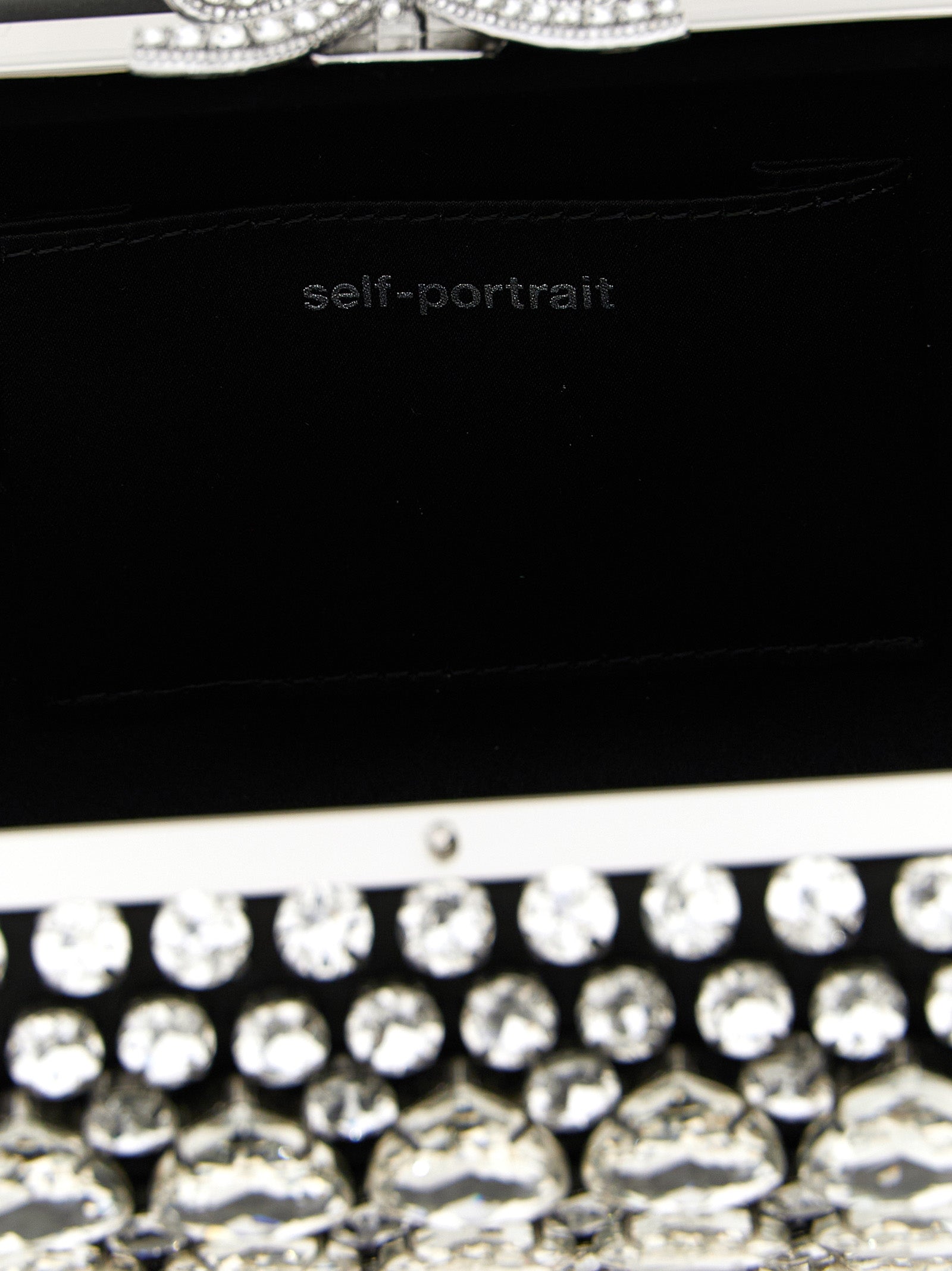 Self-Portrait Black Polyester Clutch Women's Bag