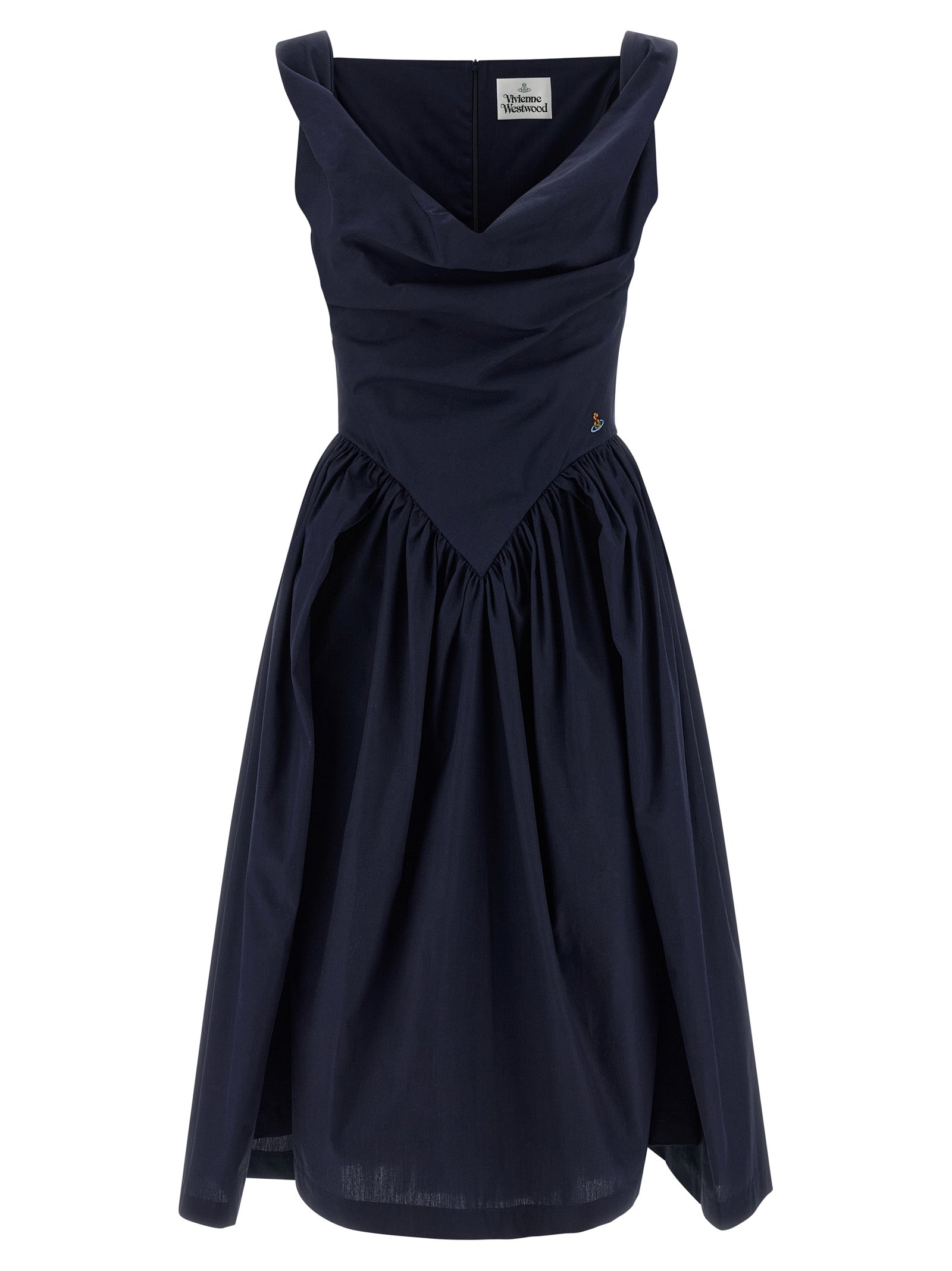 Vivienne Westwood Blue Cotton Midi Women's Dress