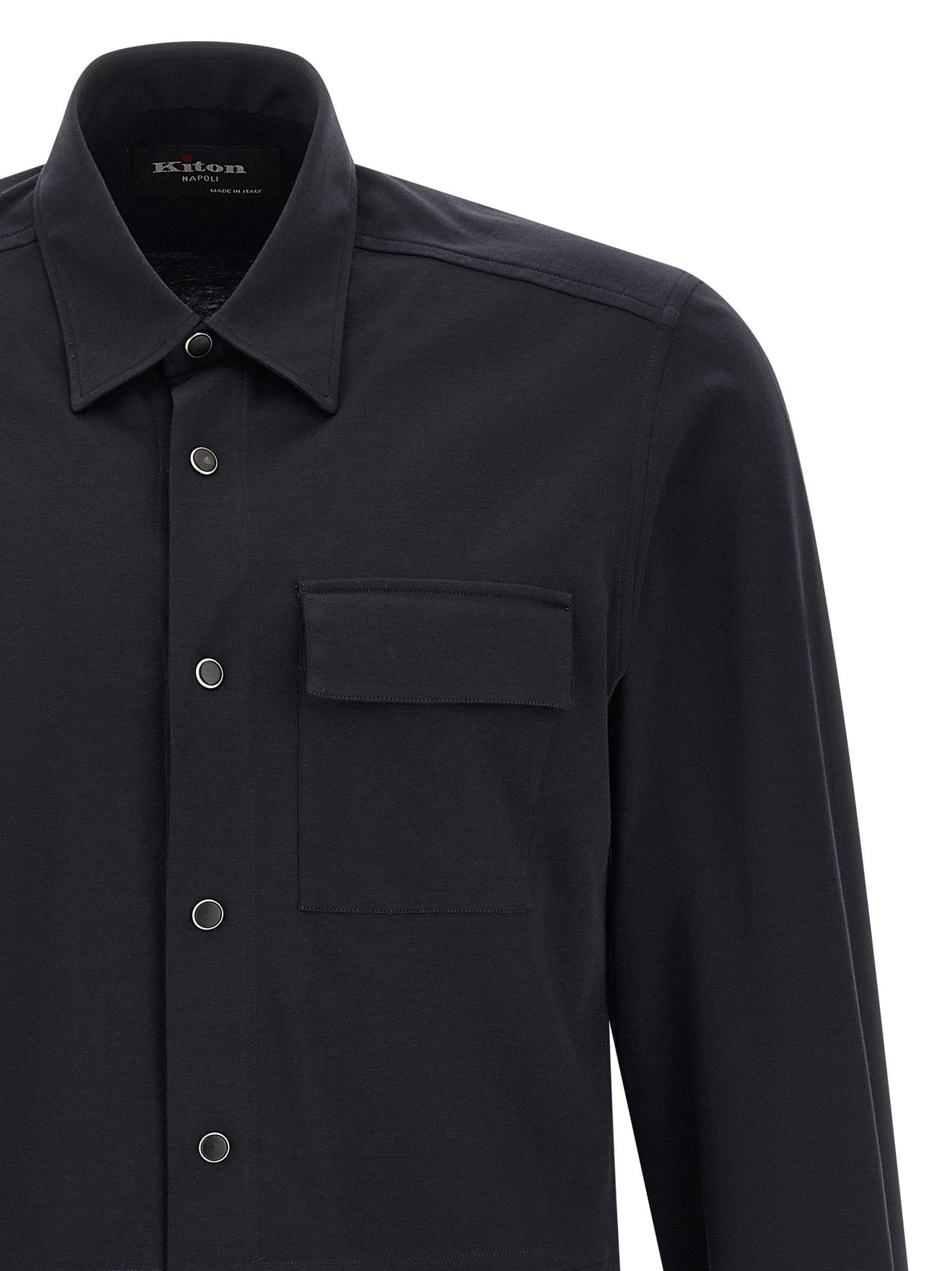 Kiton Blue Cotton Men's Blouse