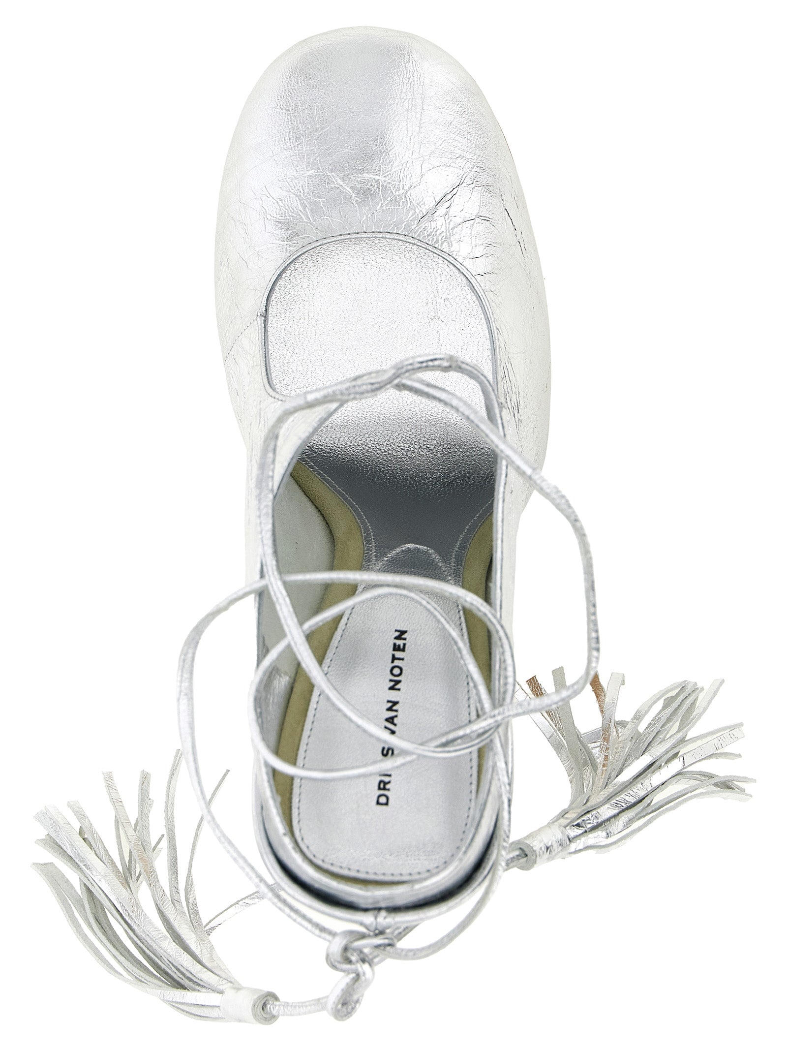 Dries Van Noten Silver Lamb Leather High Heel Women's Pumps