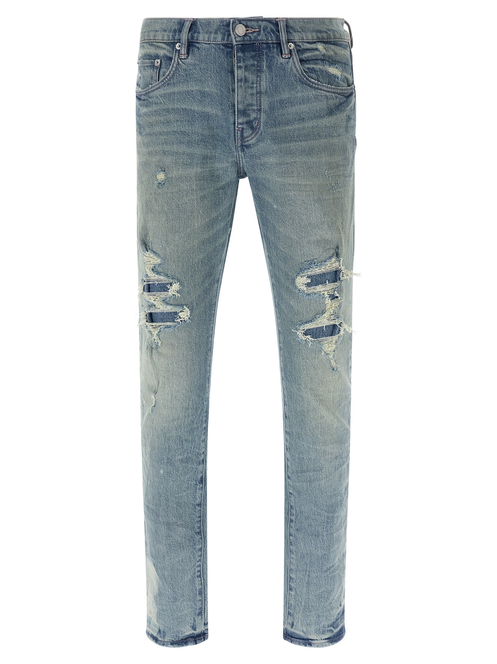 PURPLE Blue Cotton Skinny Men's Jeans