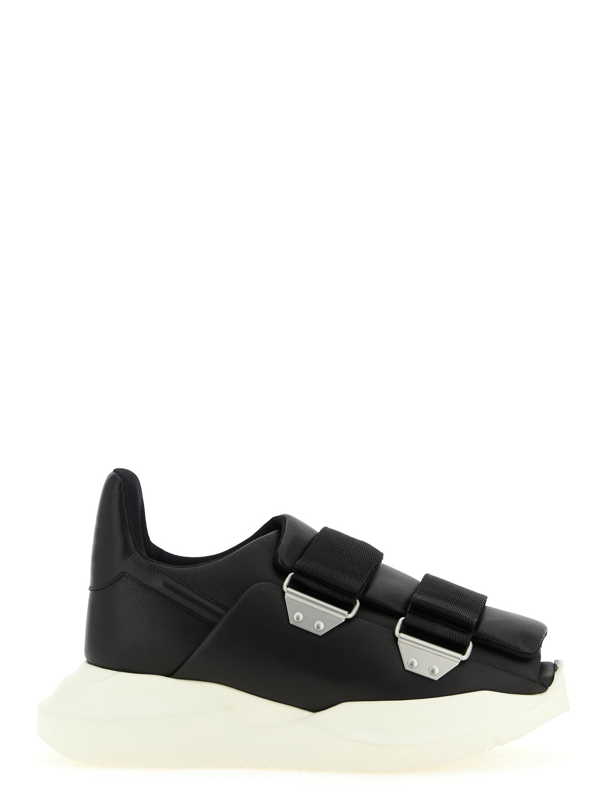 Rick Owens Black Calfskin Athletic Men's Sneakers