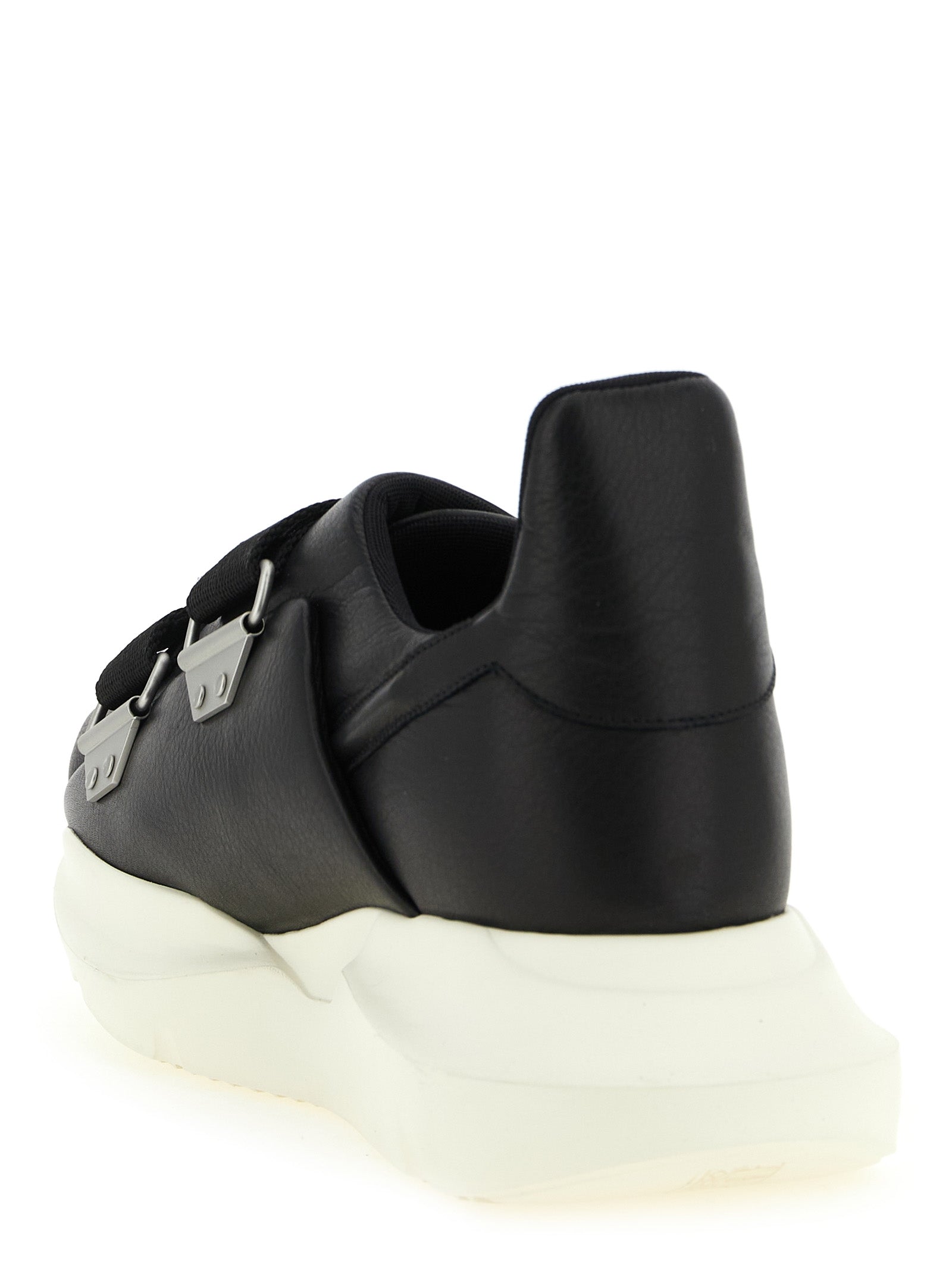 Rick Owens Black Calfskin Athletic Men's Sneakers