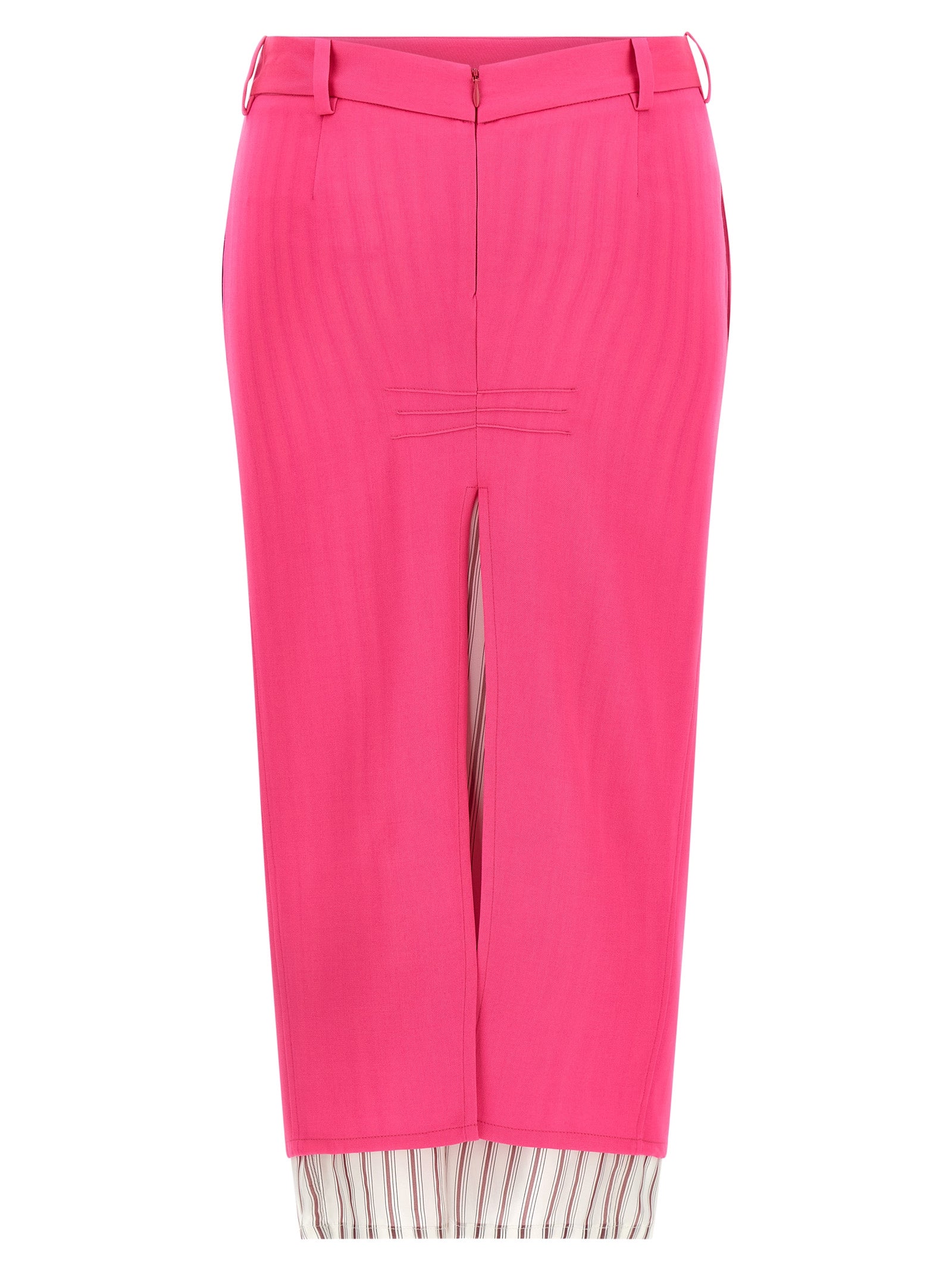 The Attico Fuchsia Virgin Wool Midi Women's Skirt