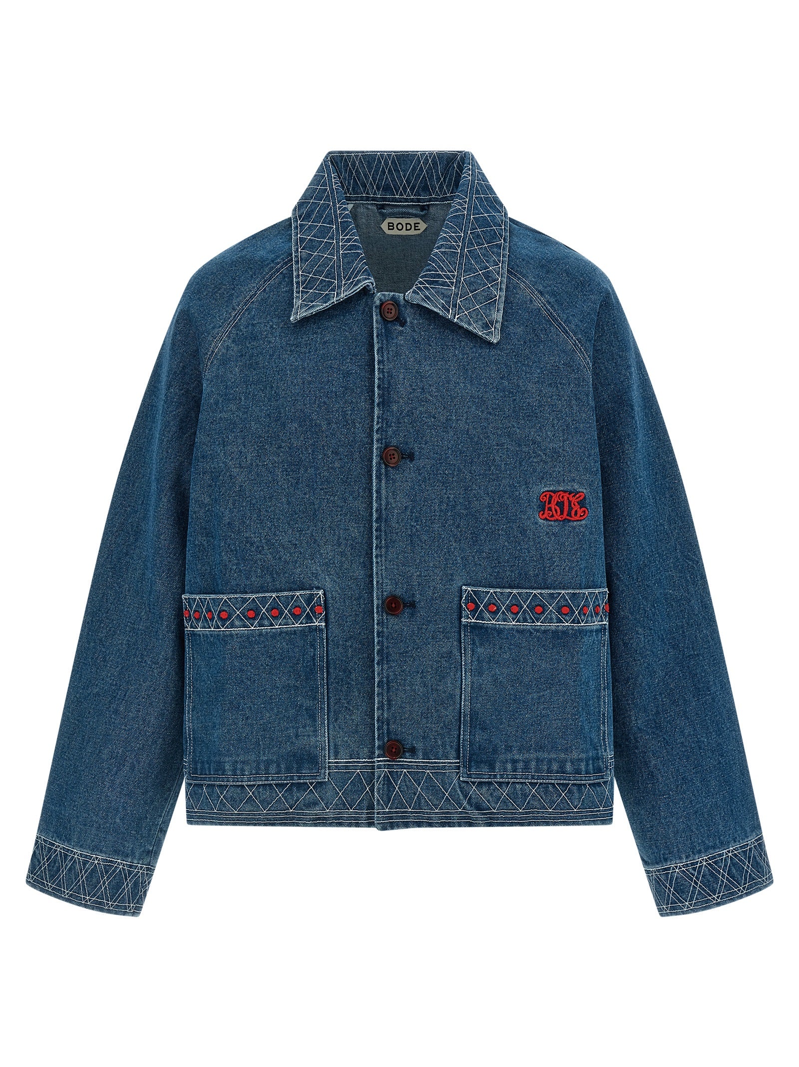 BODE Blue Cotton Denim Men's Jacket