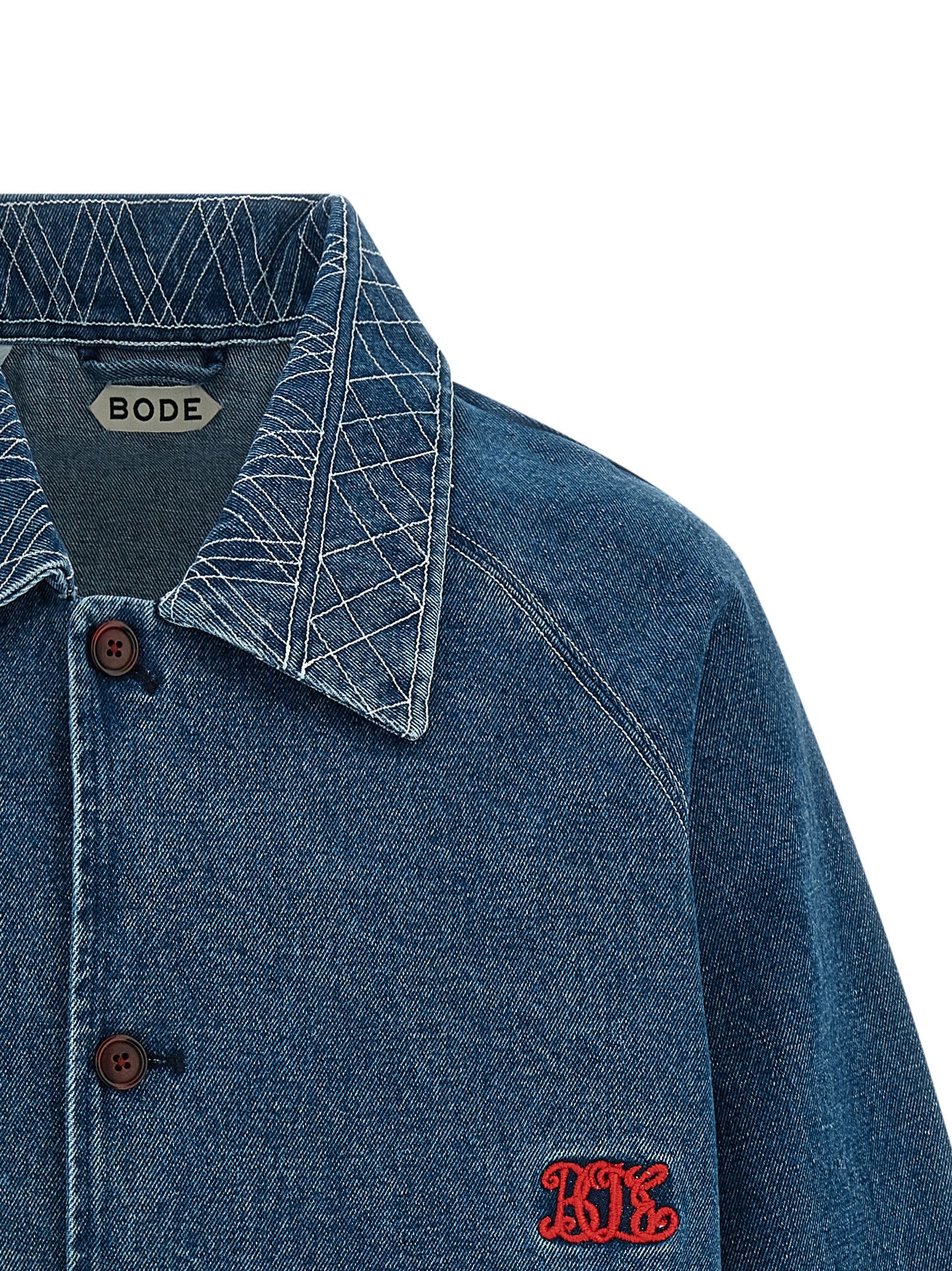 BODE Blue Cotton Denim Men's Jacket