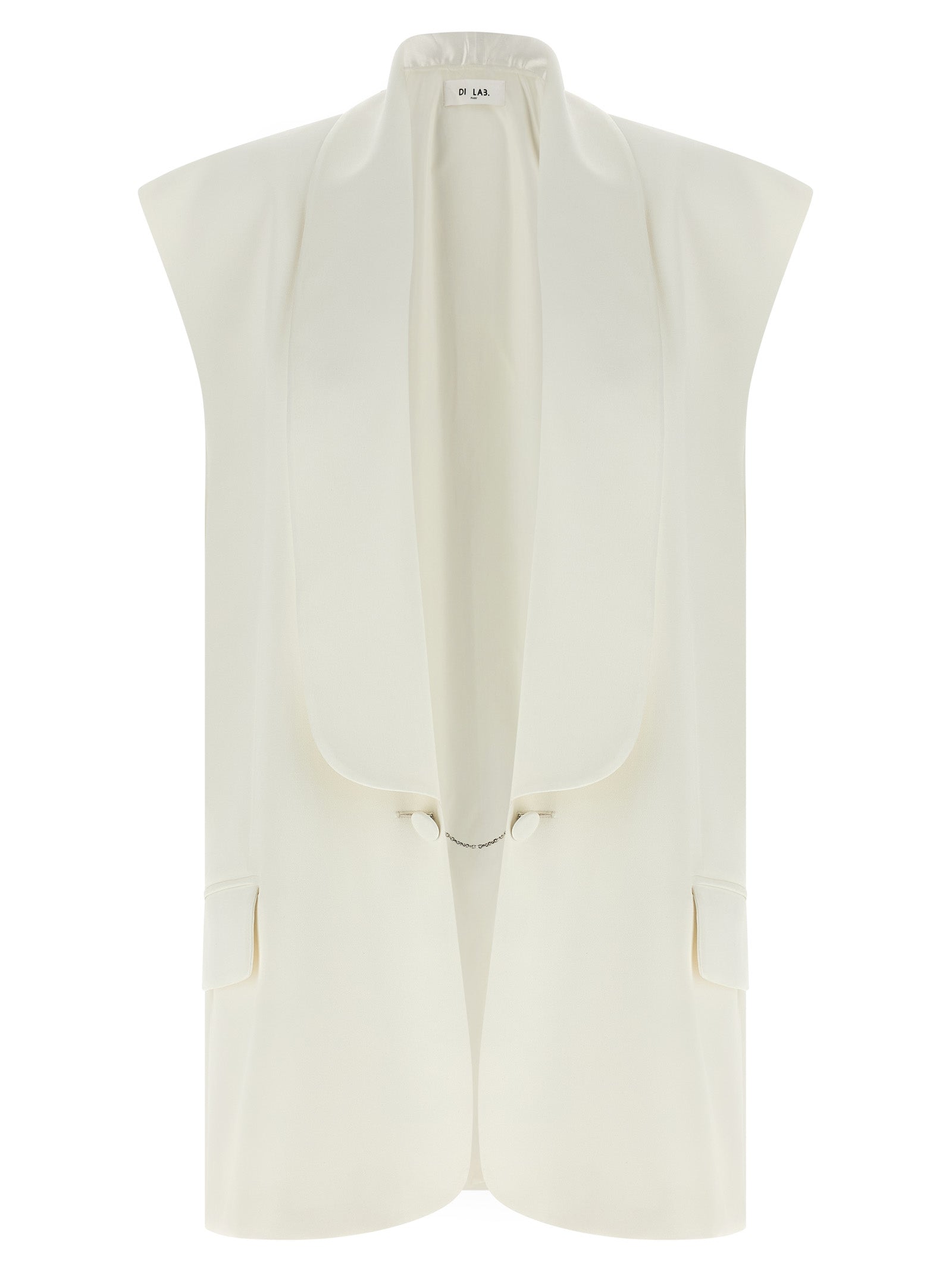DI.LA3 PARI' White Viscose Sleeveless Women's Jacket