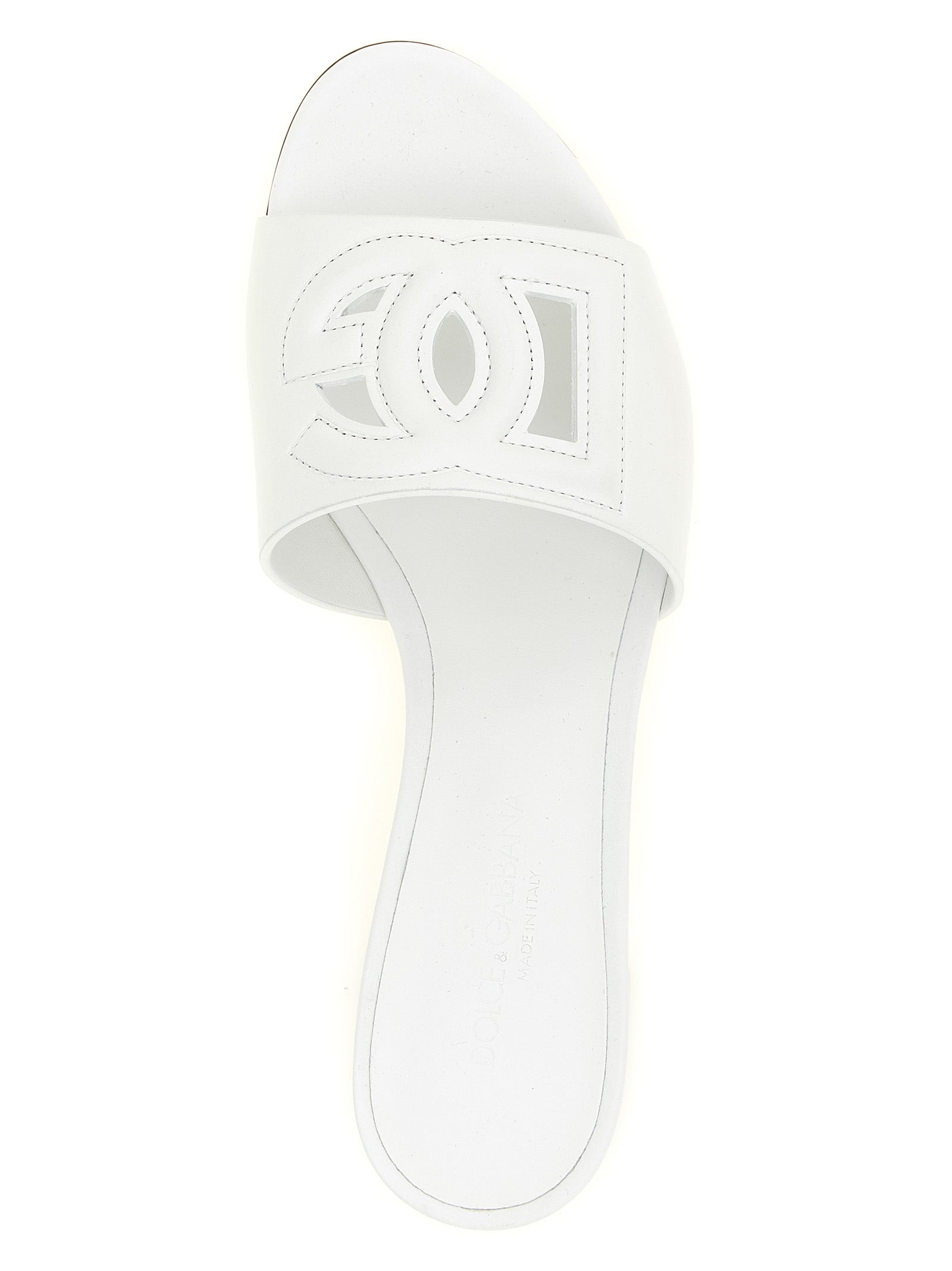 Dolce & Gabbana White Calfskin Platform Women's Sandals