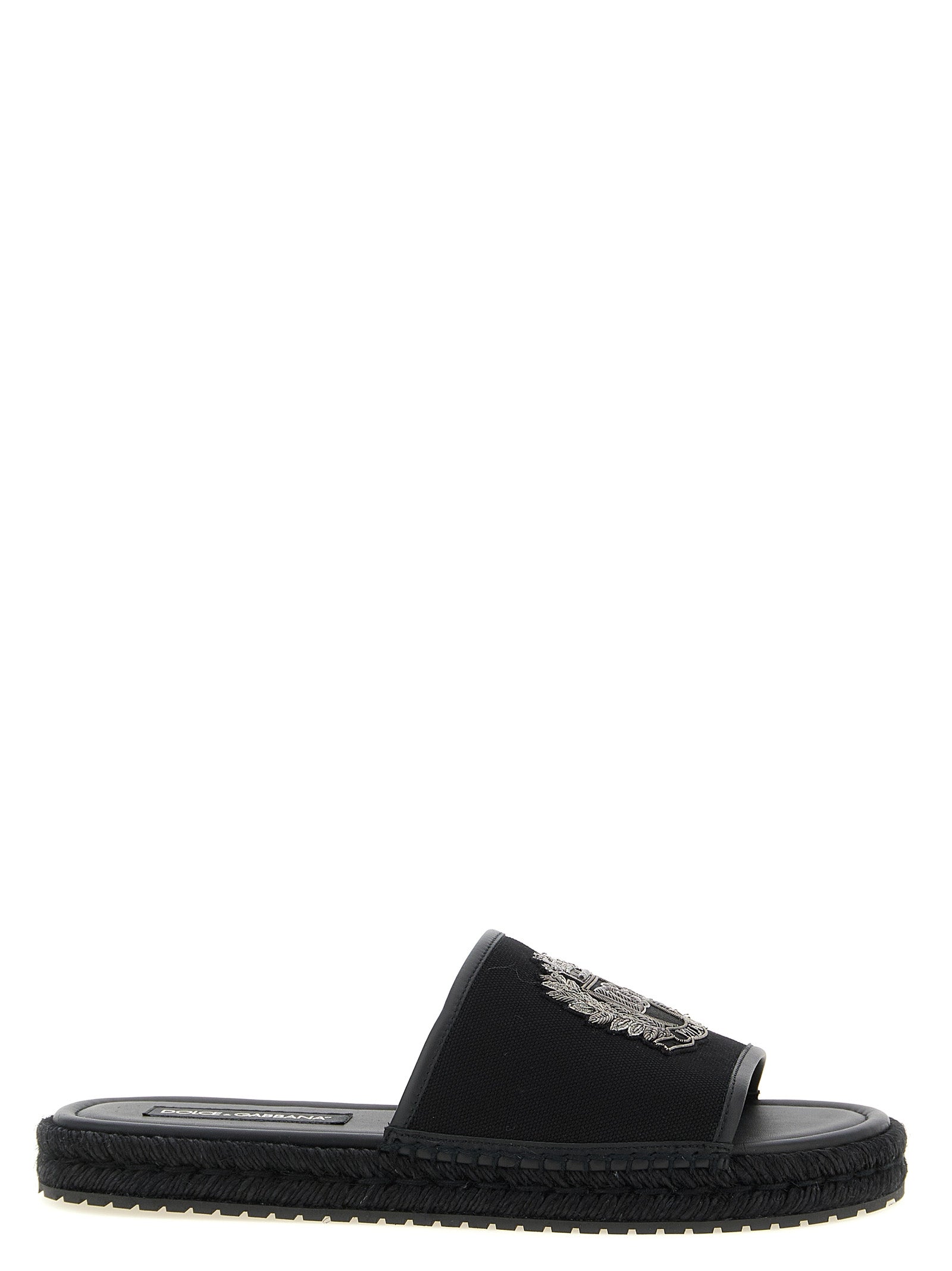 Dolce & Gabbana Black Cotton Men's Slides