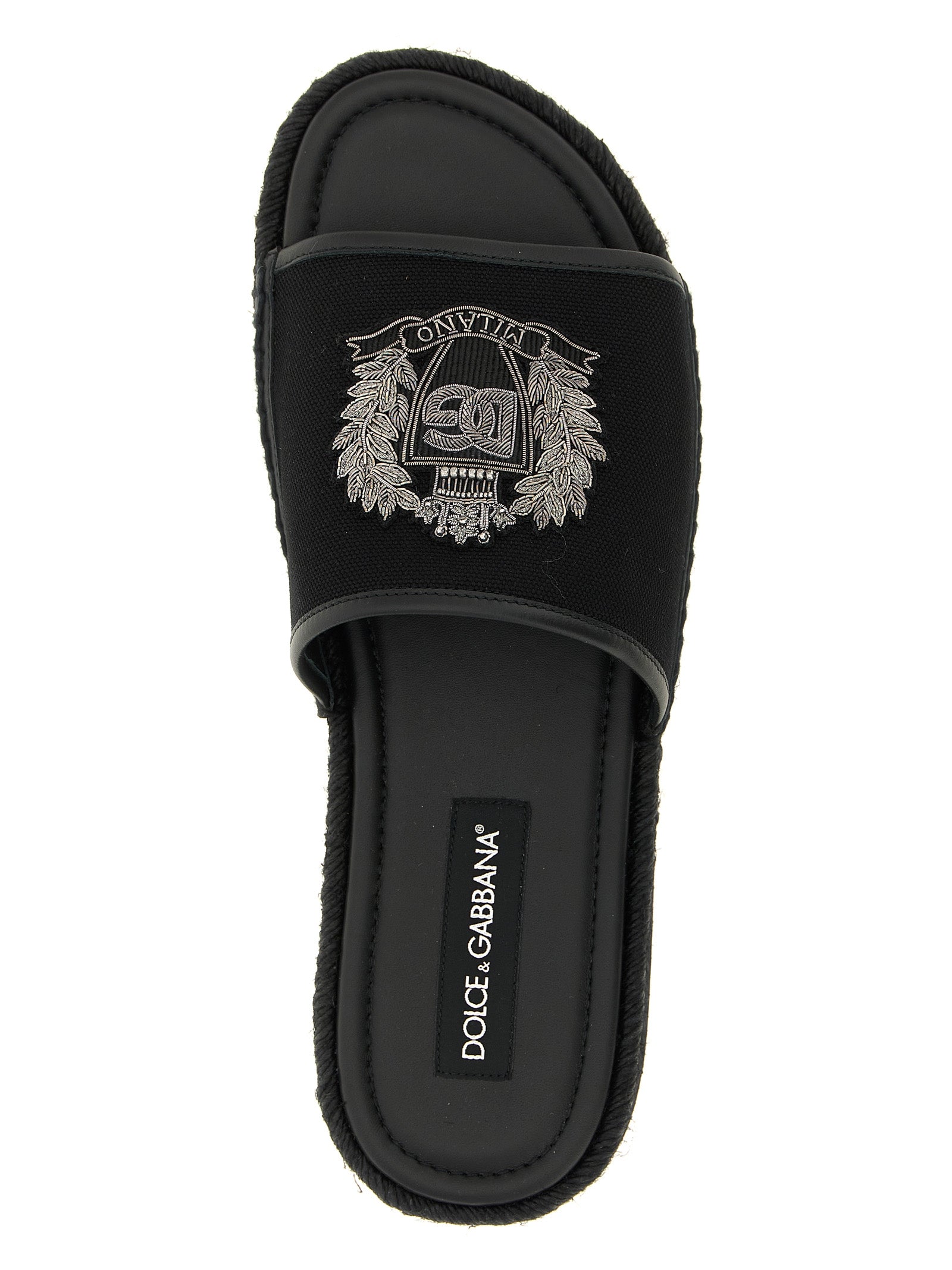 Dolce & Gabbana Black Cotton Men's Slides
