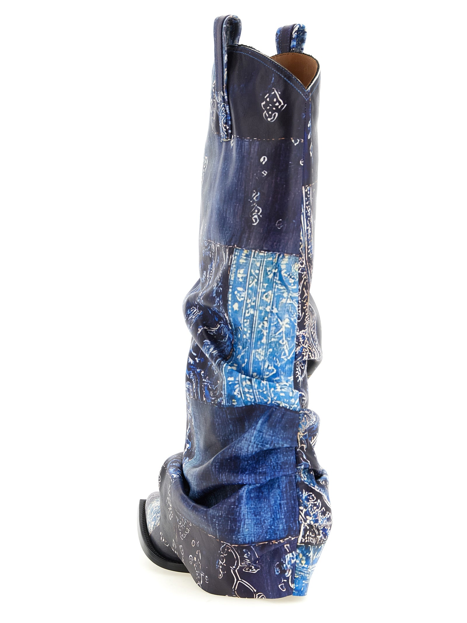R13 Blue Leather Chelsea Women's Boots