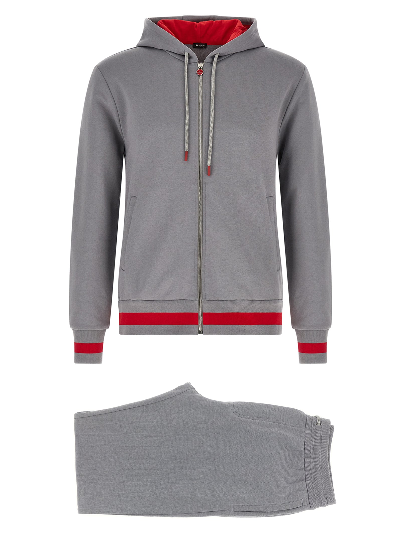 Kiton Gray Cotton Men's Sweatsuit