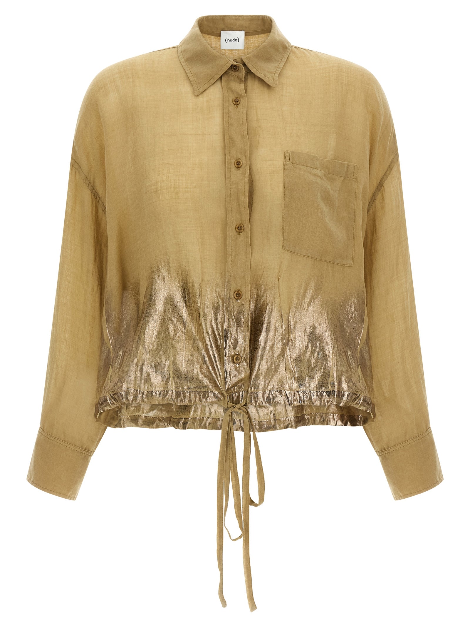 NUDE Brown Tencel Women's Blouse