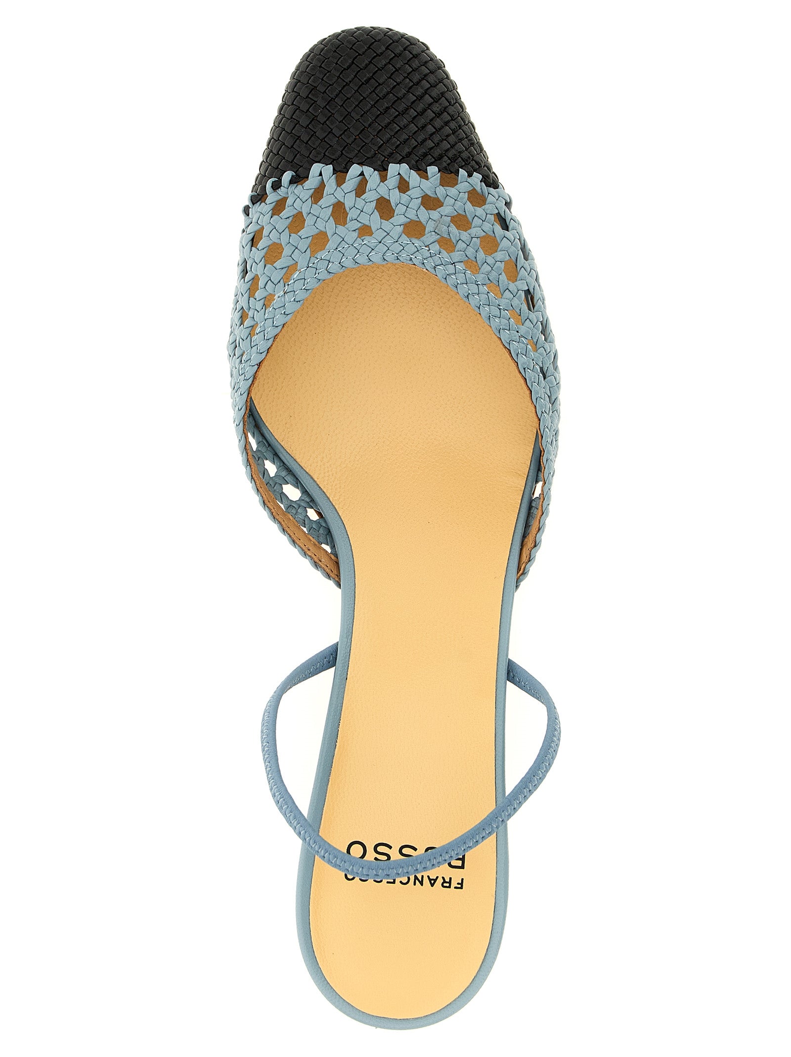Francesco Russo Blue Goatskin Mid Heel Women's Pumps