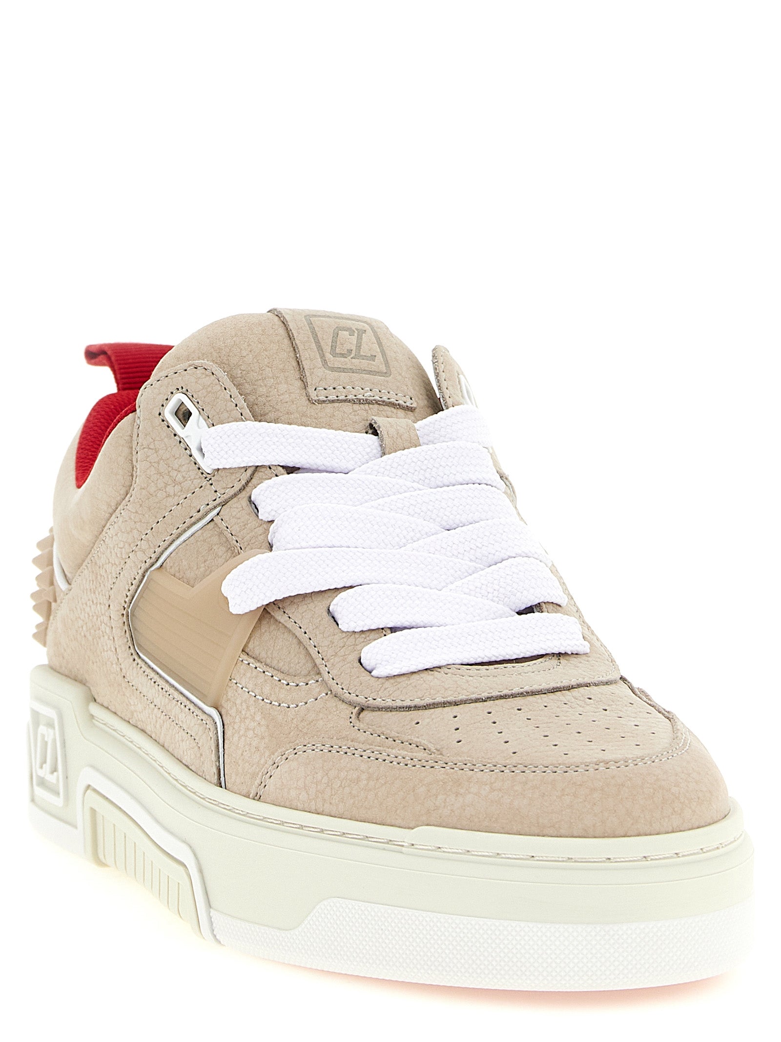 Christian Louboutin Beige Calfskin Athletic Men's Sneakers