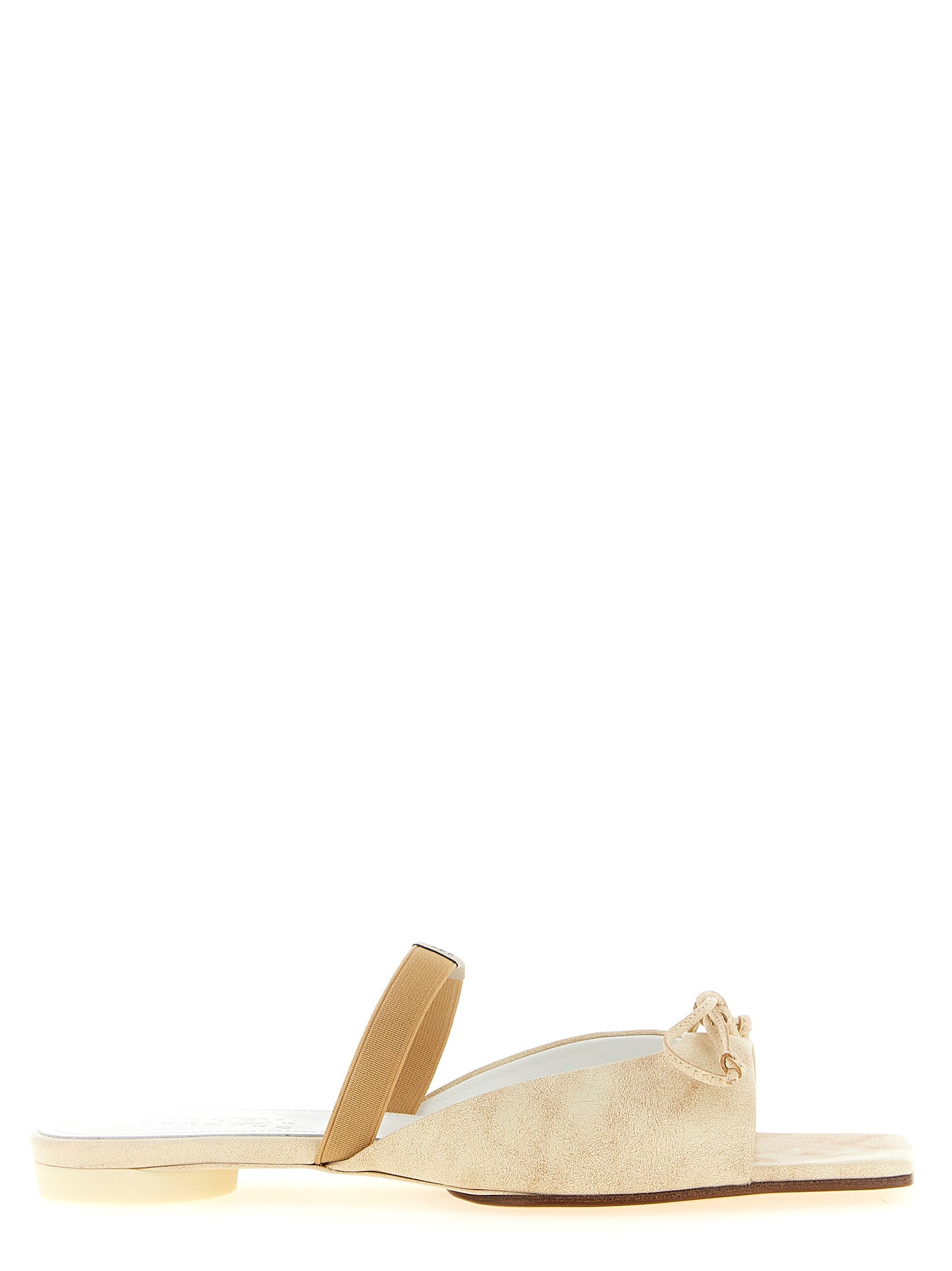 MM6 Maison Margiela Beige Cowhide Women's Slides