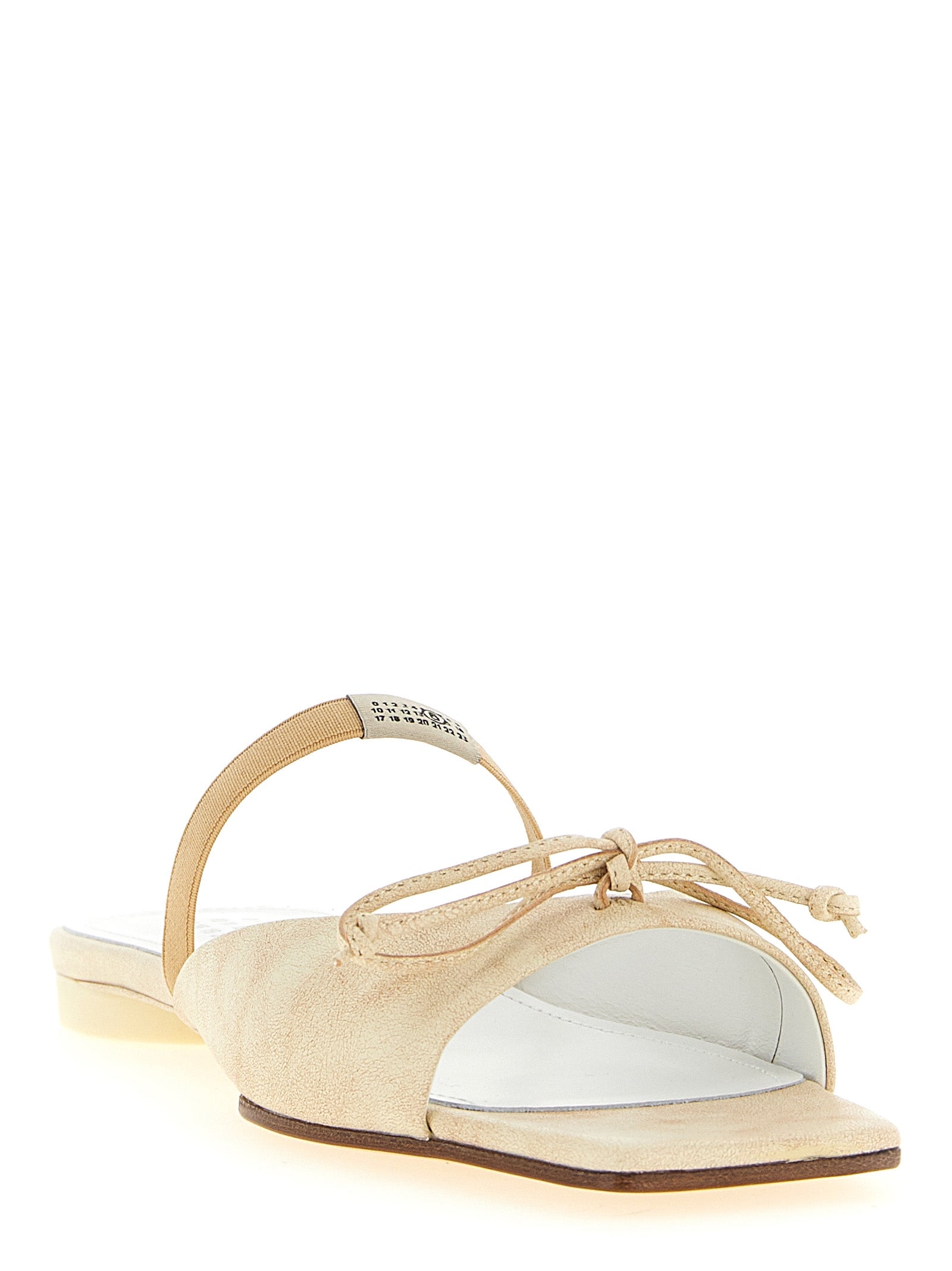MM6 Maison Margiela Beige Cowhide Women's Slides