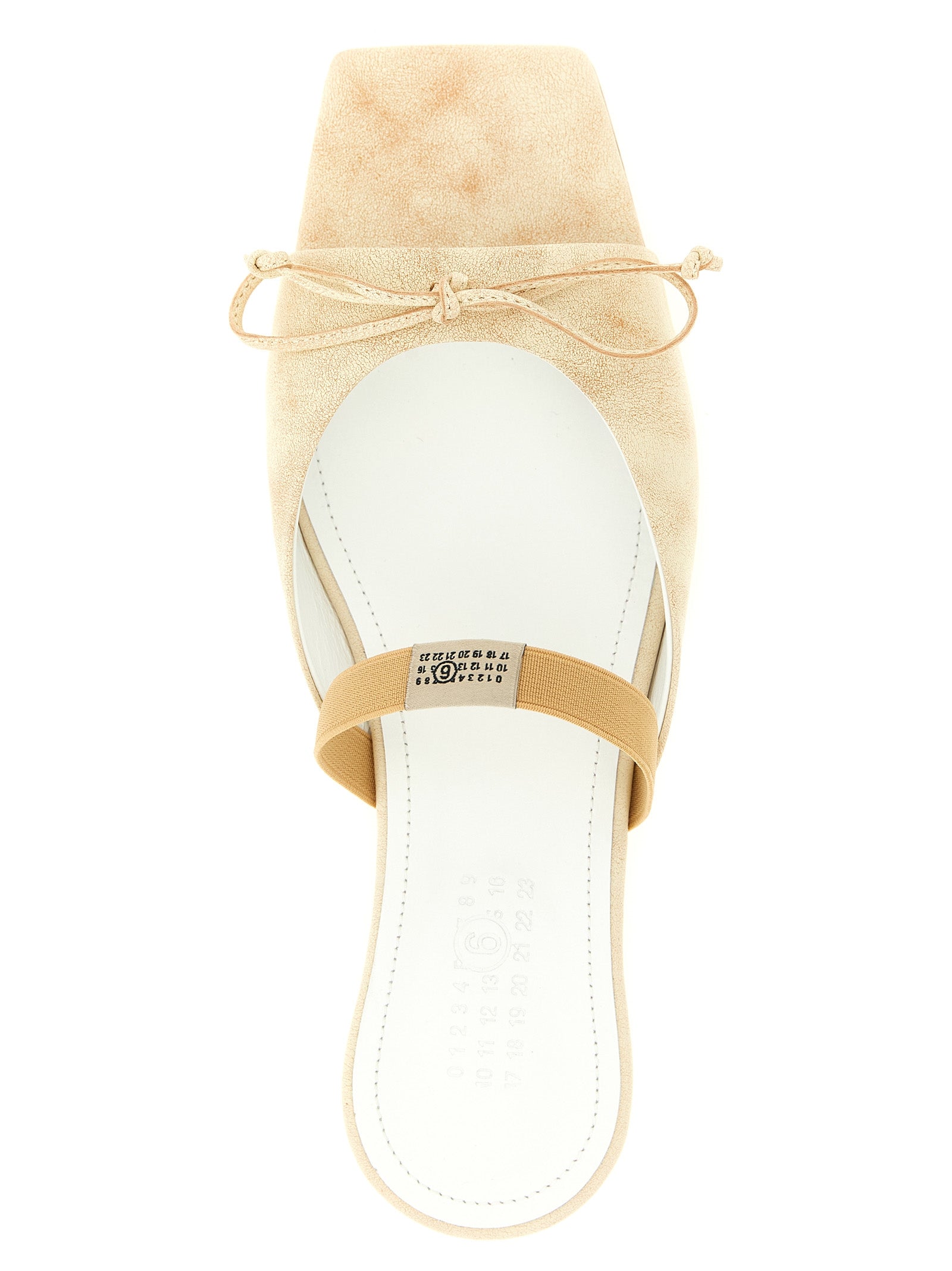 MM6 Maison Margiela Beige Cowhide Women's Slides