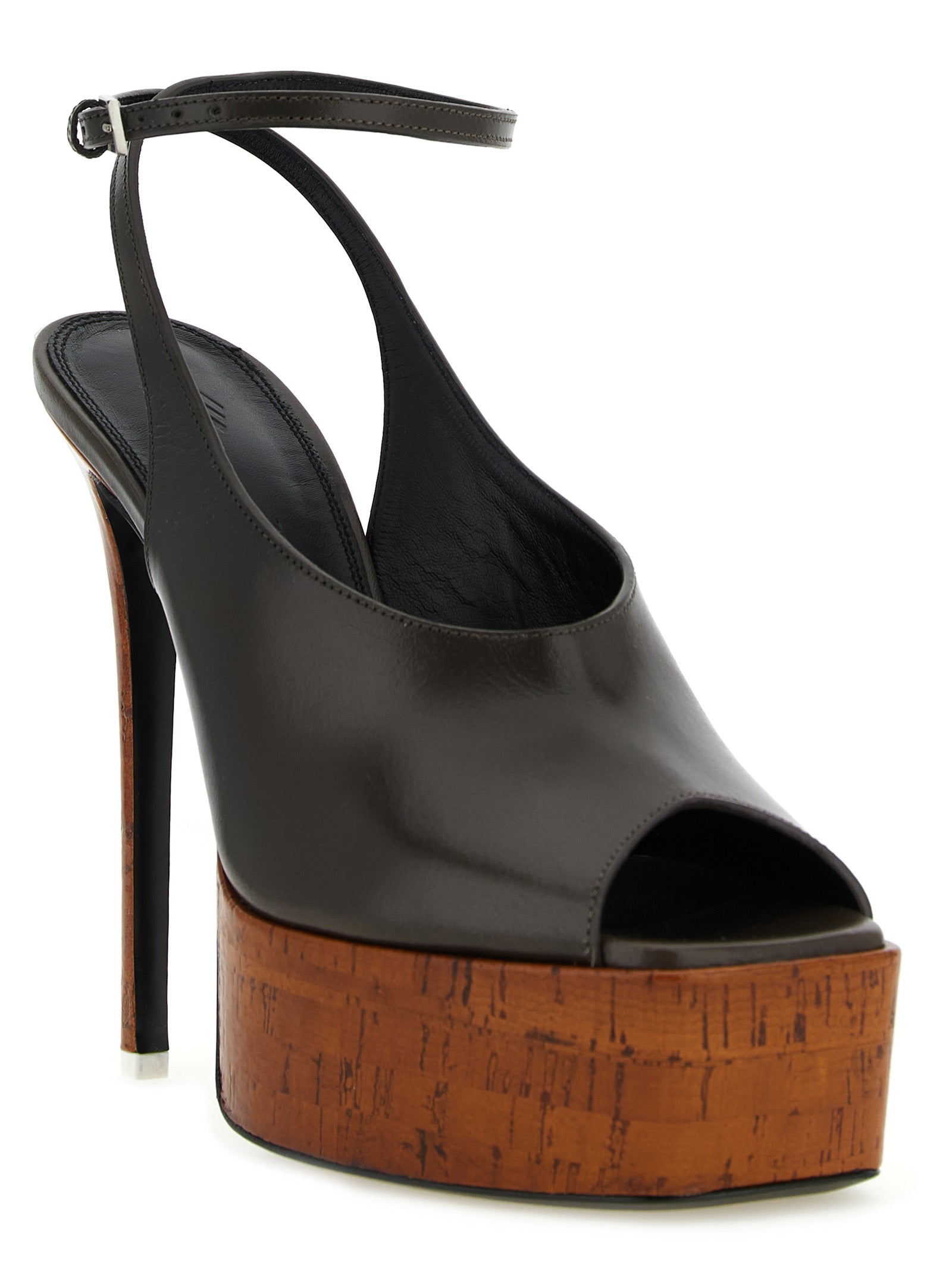 The Attico Bicolor Calfskin Stiletto Heel Women's Sandals