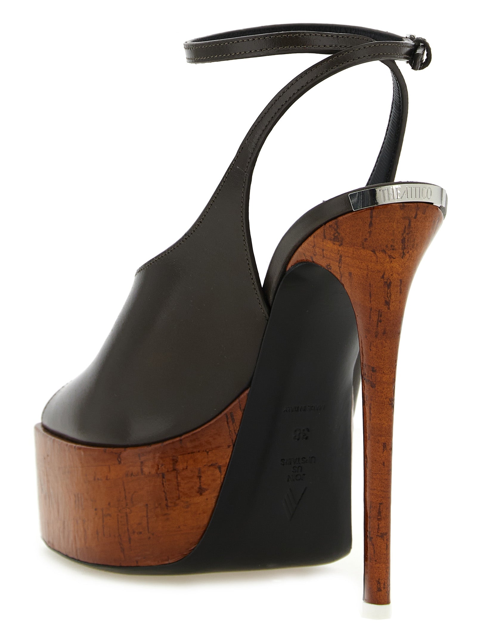 The Attico Bicolor Calfskin Stiletto Heel Women's Sandals