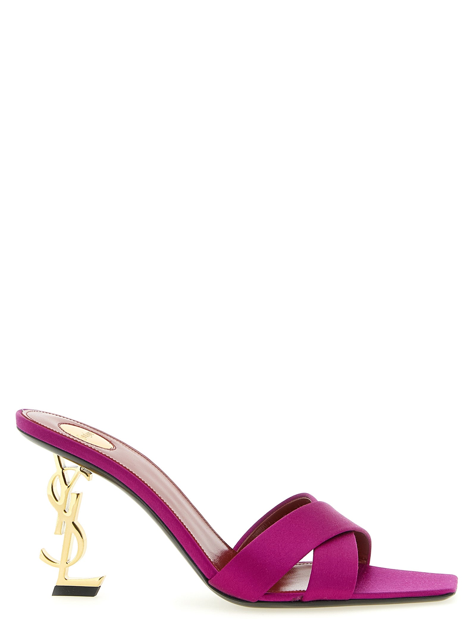 Saint Laurent Fuchsia Viscose Stiletto Heel Women's Sandals