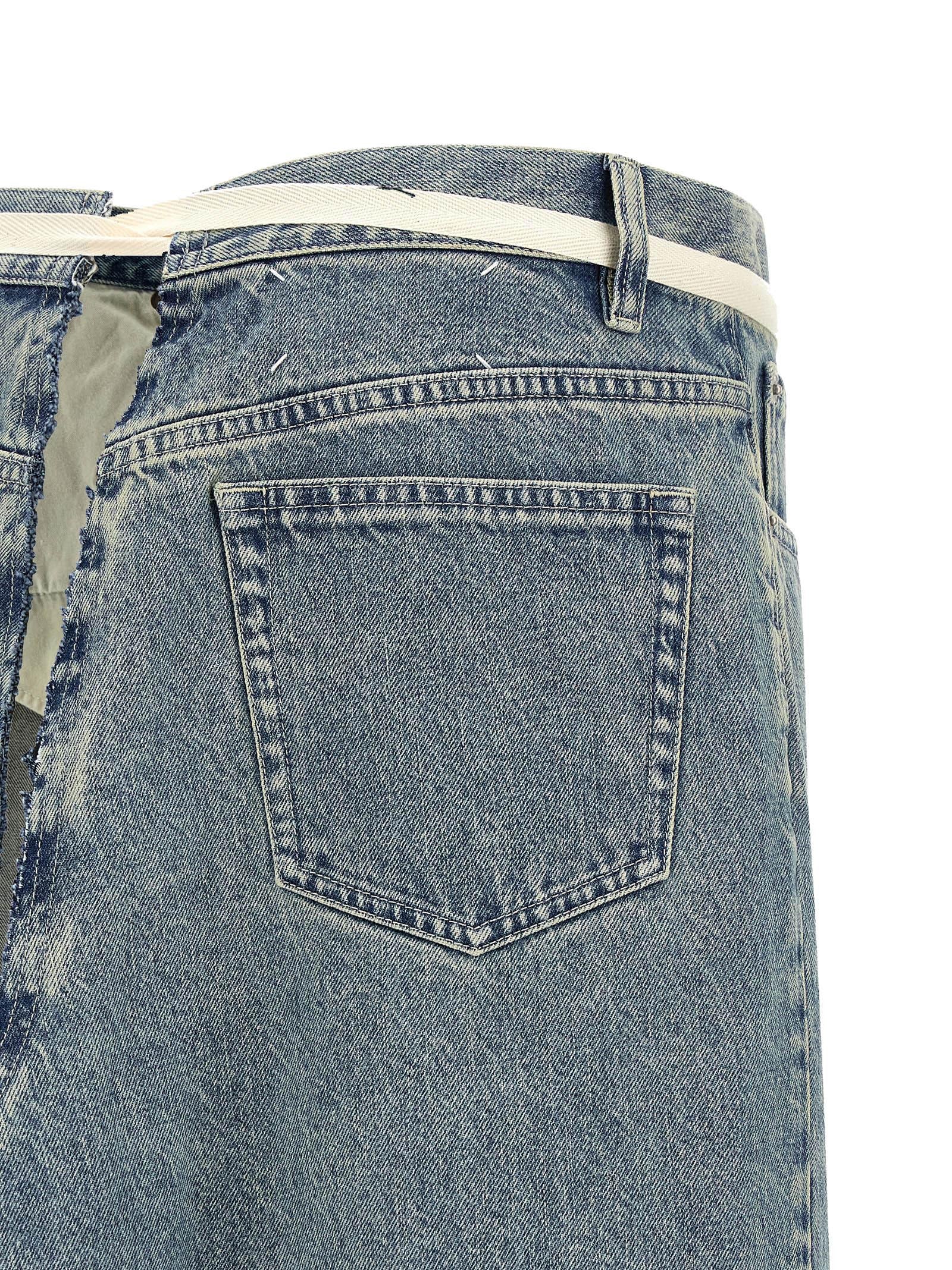 Maison Margiela Blue Cotton Mini Women's Skirt