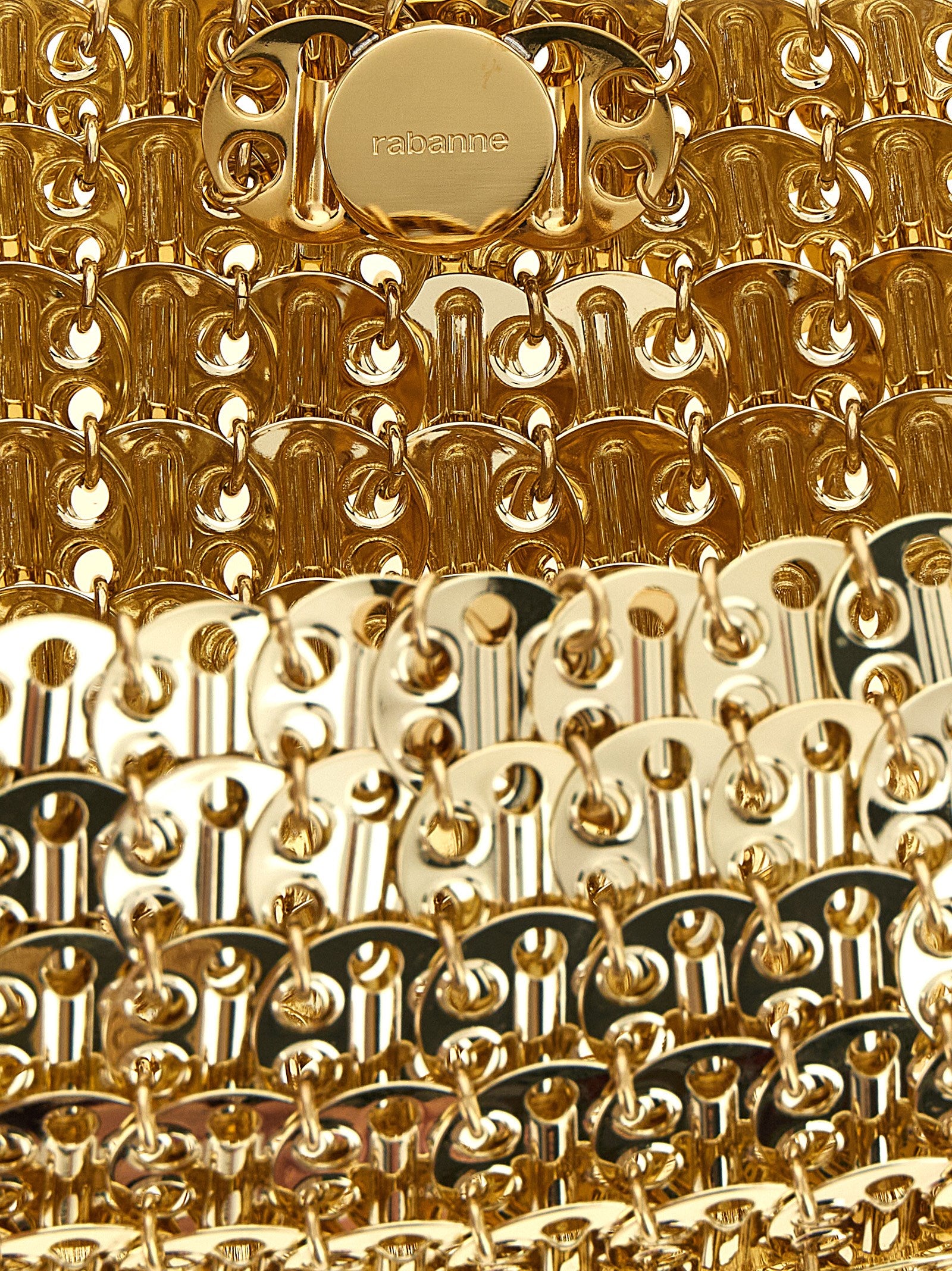Paco Rabanne Gold Brass Clutch Women's Bag