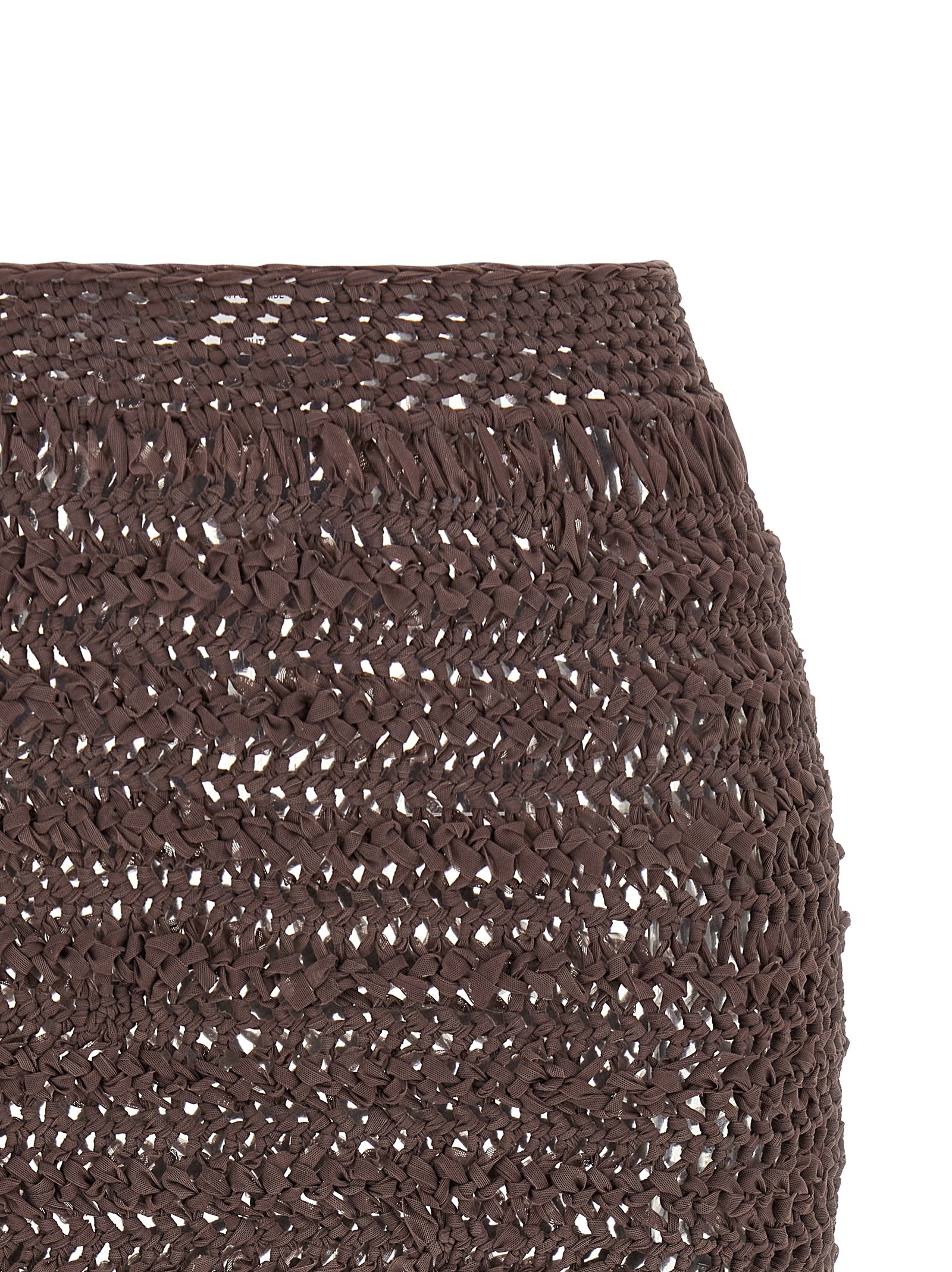 ALLIS Brown Polyester Midi Women's Skirt
