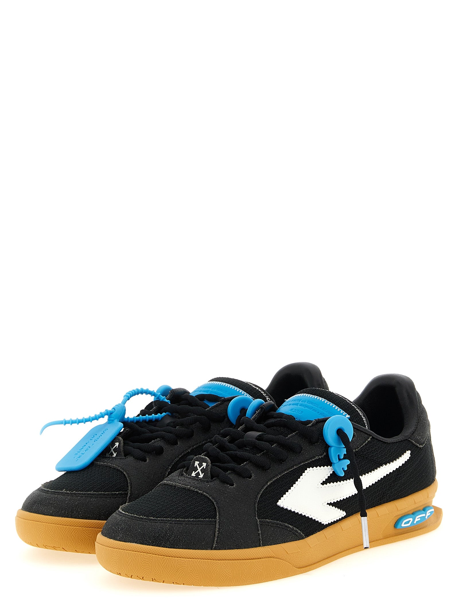 Off-White Black Polyester Athletic Men's Sneakers