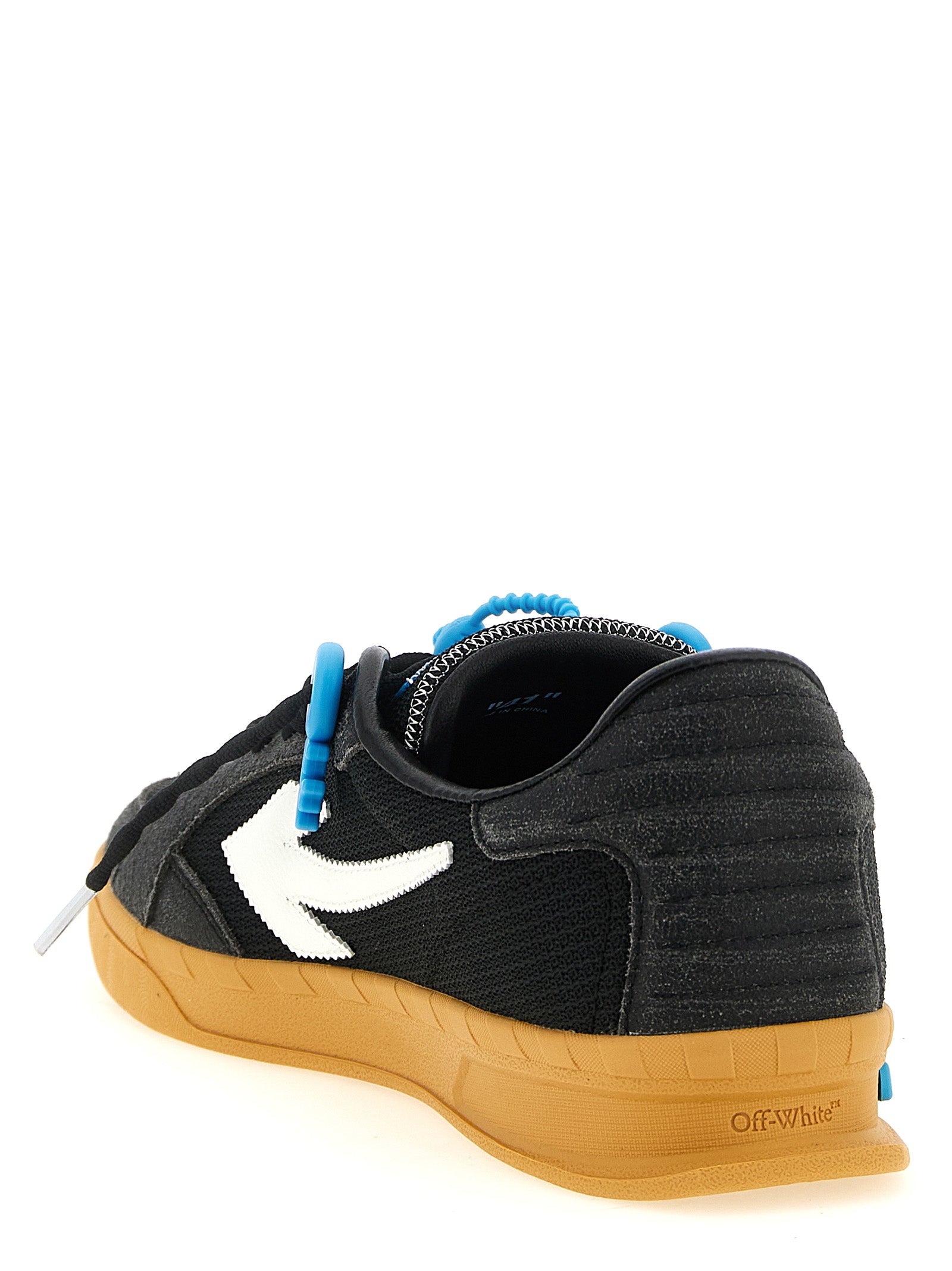 Off-White Black Polyester Athletic Men's Sneakers