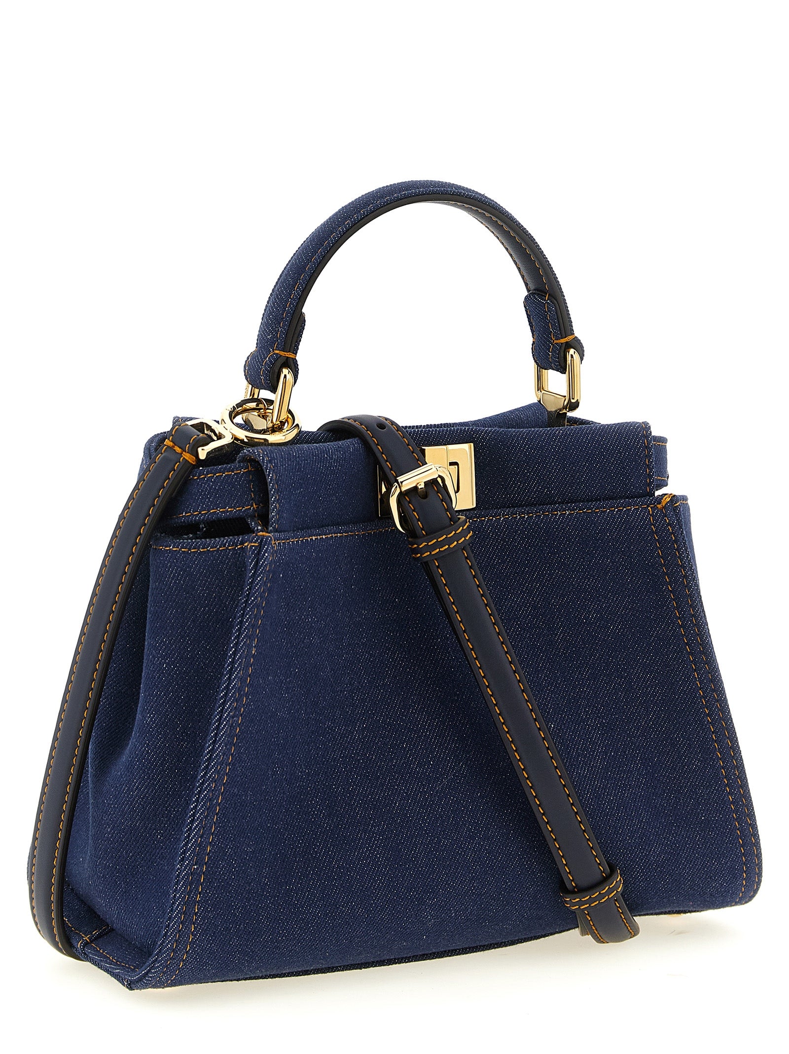 Fendi Blue Cotton Women's Handbag