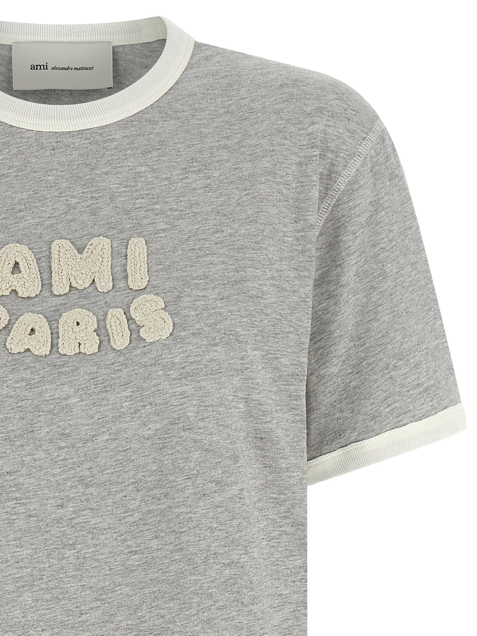 Ami Paris Gray Cotton Women's T-Shirt