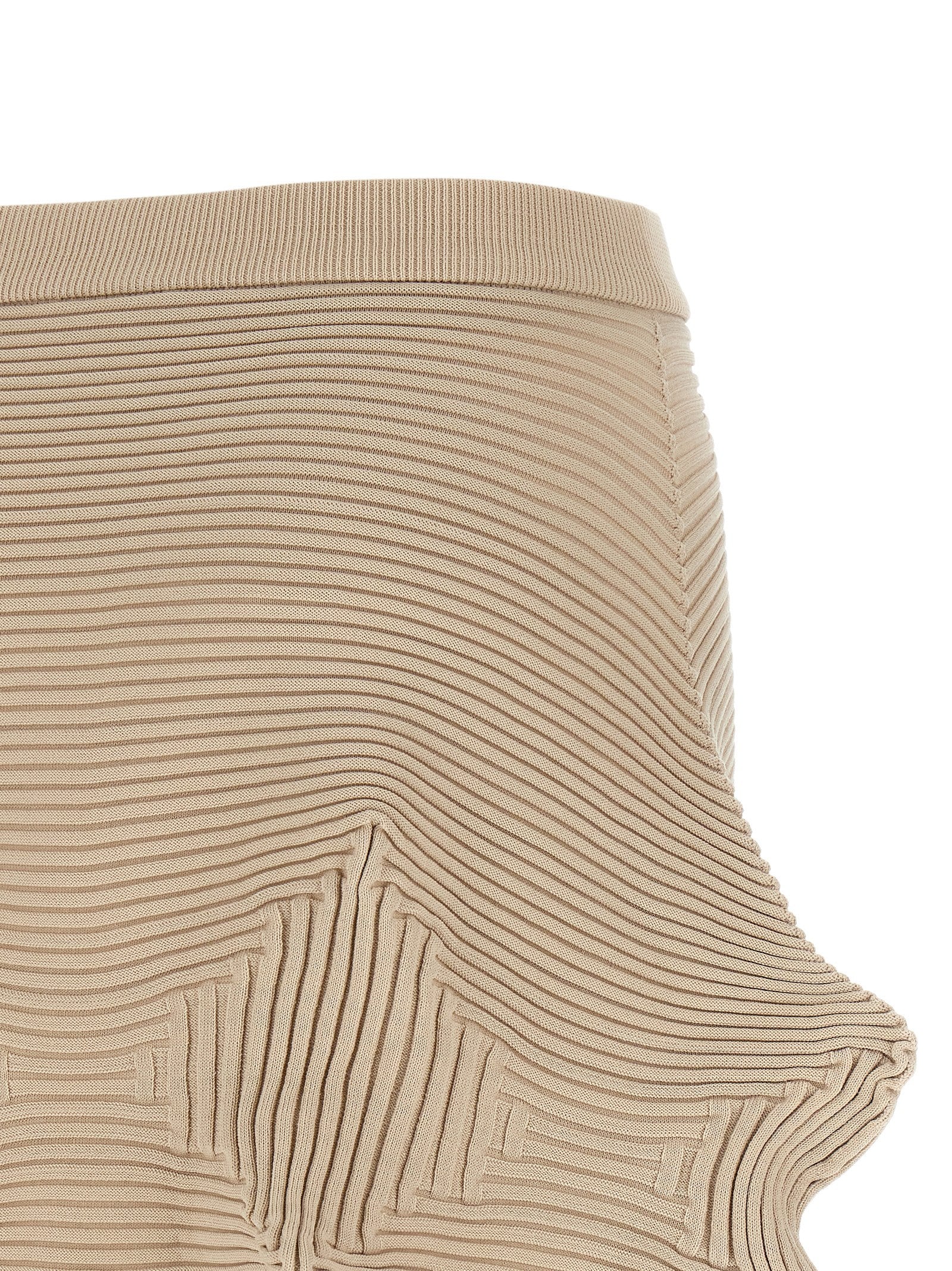 Issey Miyake Beige Polyester Midi Women's Skirt