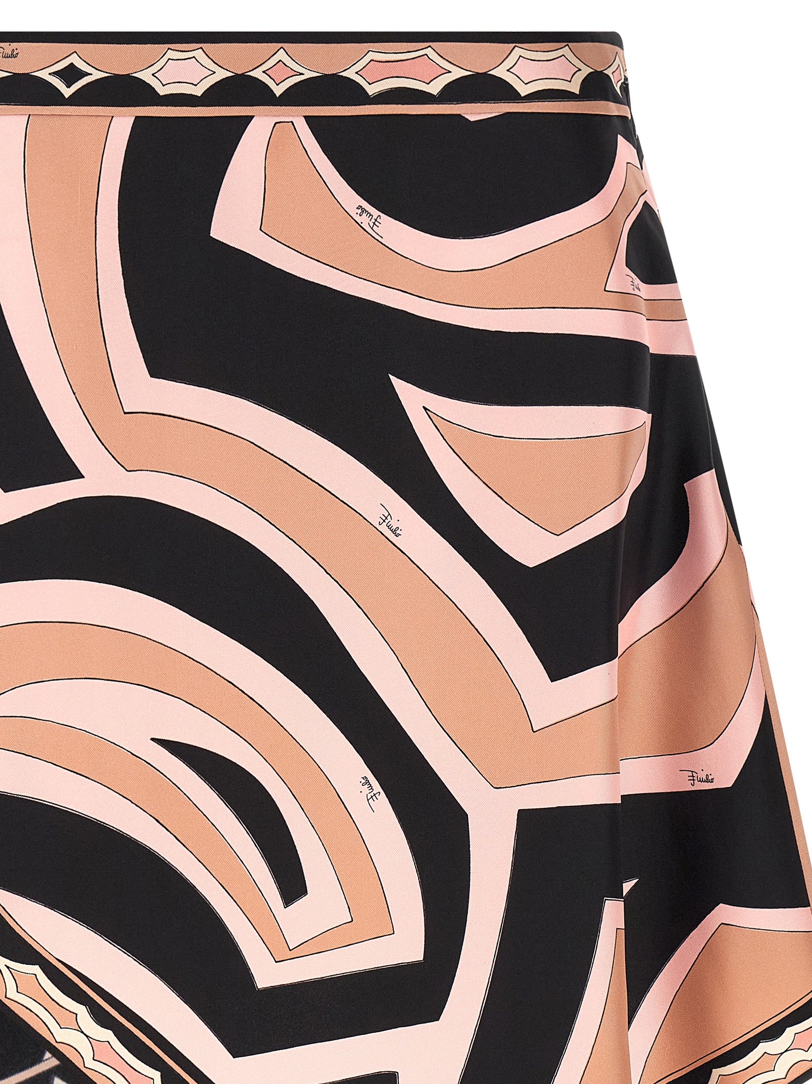 Emilio Pucci Multicolor Silk Long Women's Skirt
