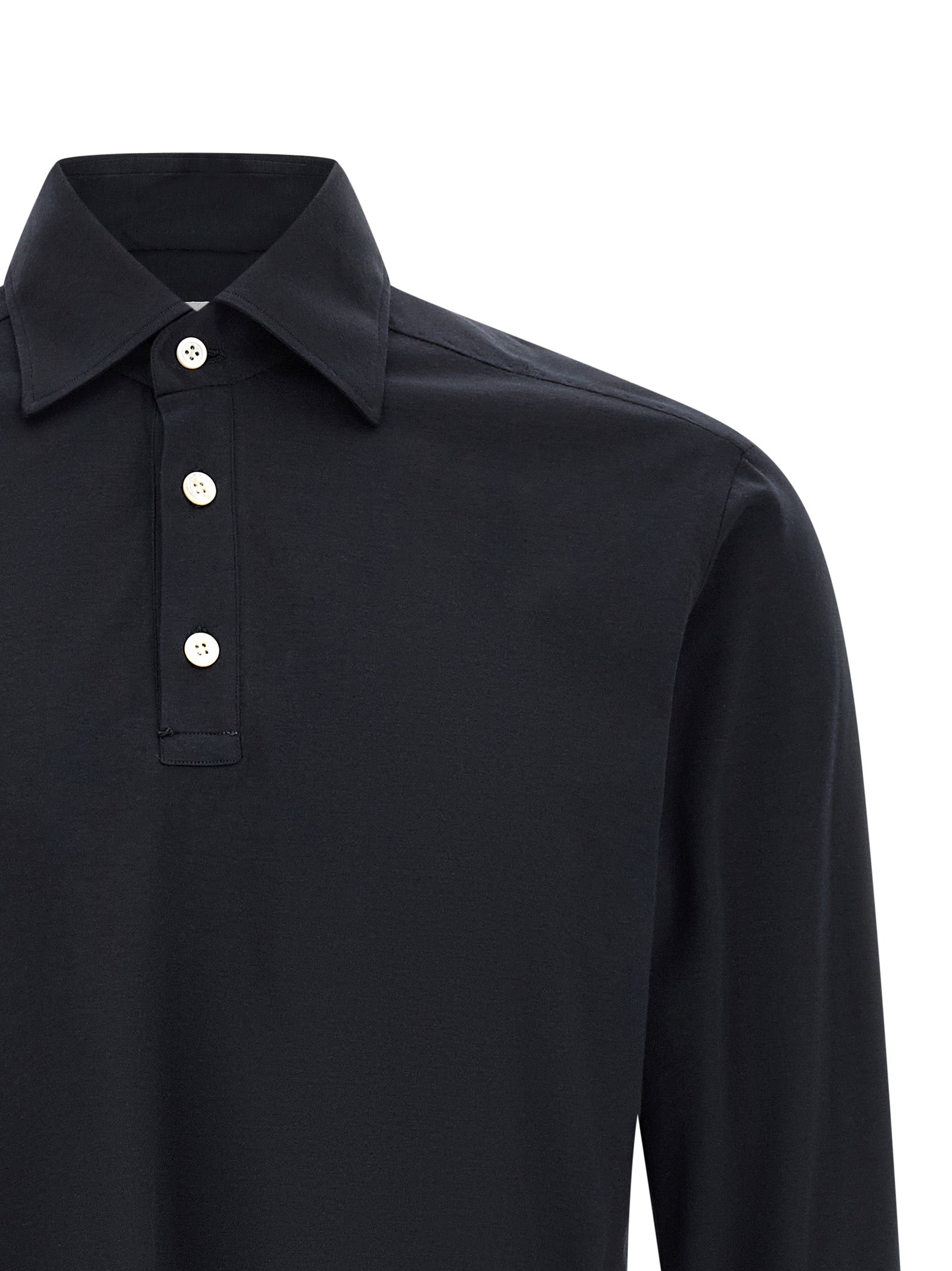 Kiton Blue Cotton Polo Men's Shirt
