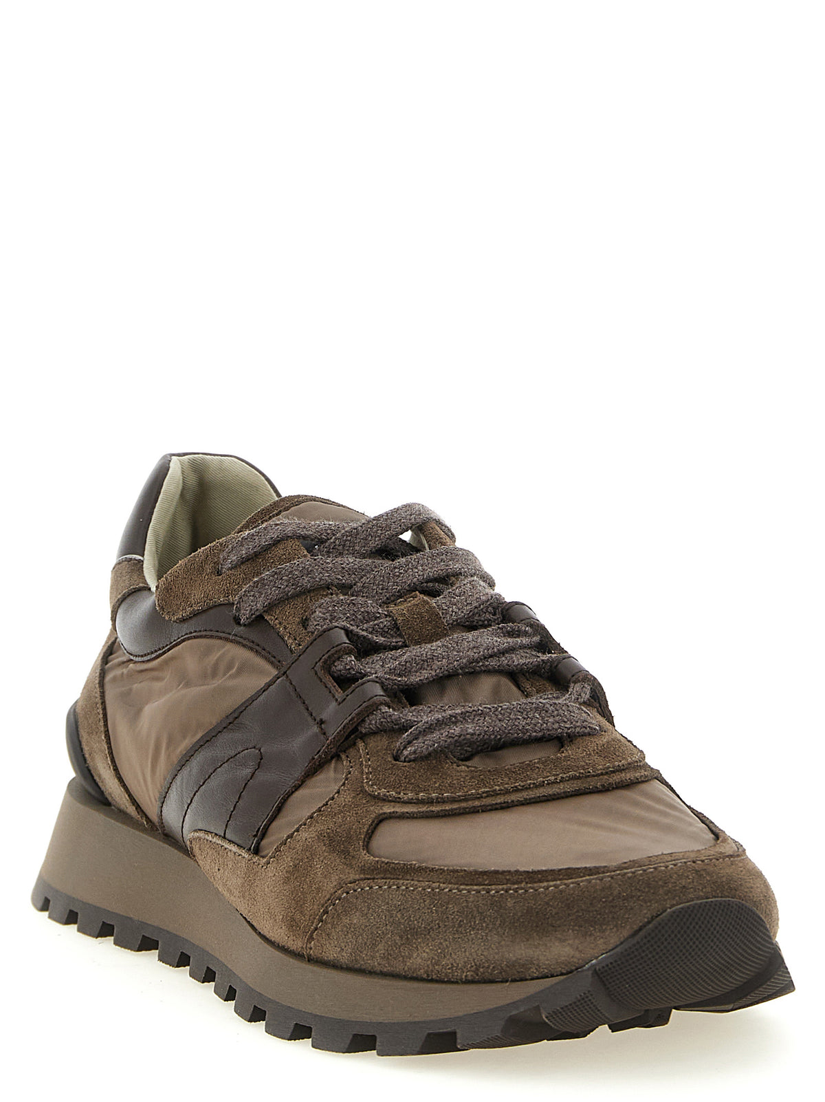 Brunello Cucinelli Bicolor Calfskin Athletic Women's Sneakers