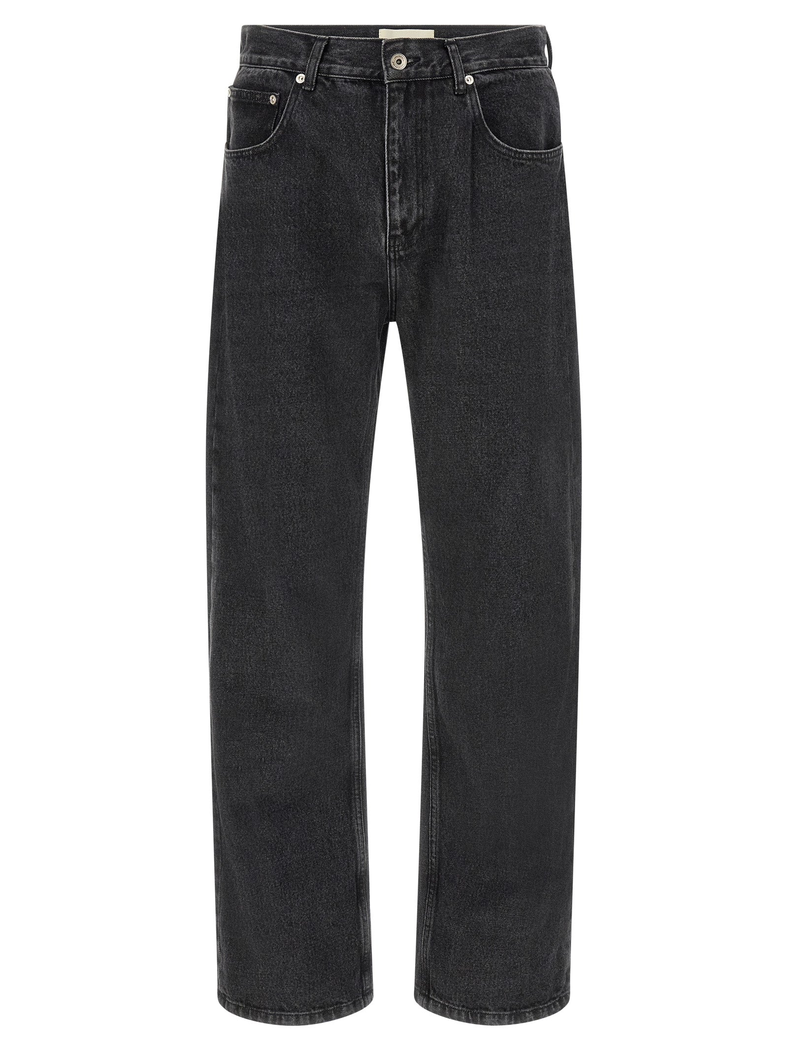 SECOND/LAYER Black Cotton Straight-Leg Men's Jeans