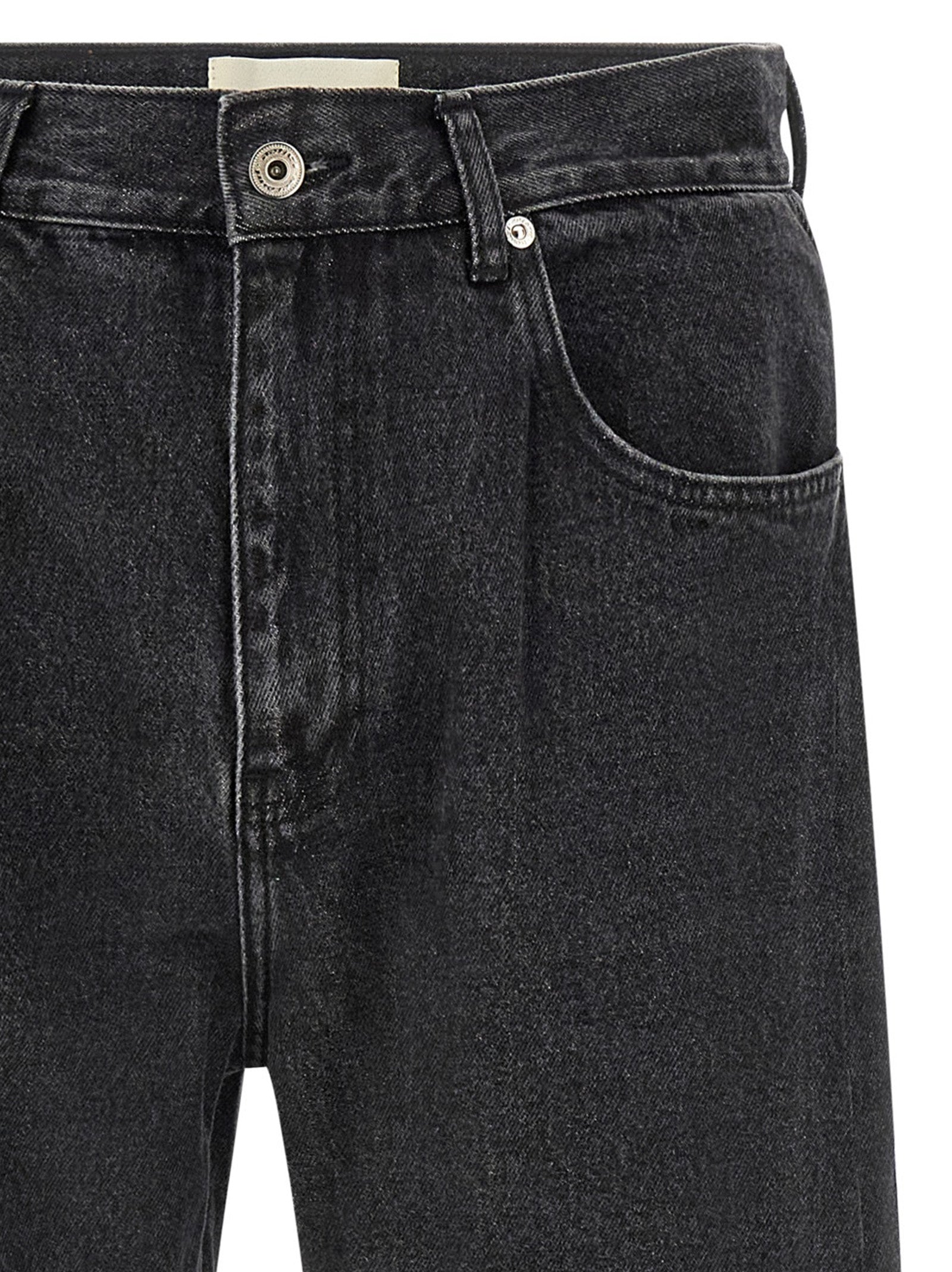 SECOND/LAYER Black Cotton Straight-Leg Men's Jeans