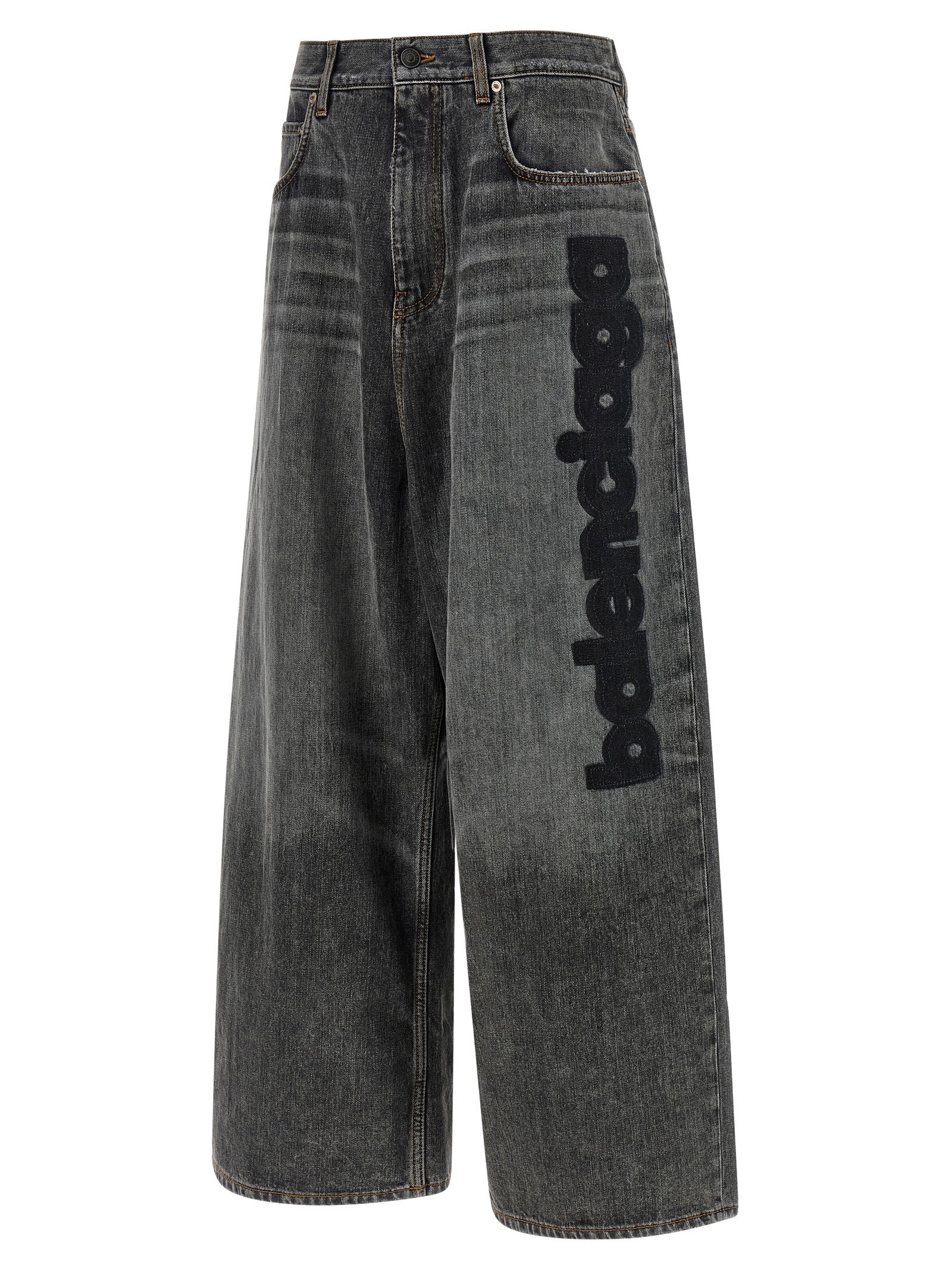 Balenciaga Gray Cotton Relaxed Fit Women's Jeans
